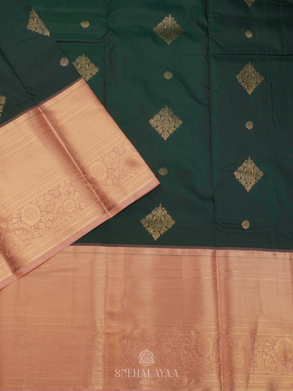 Forest Green Art Silk Saree