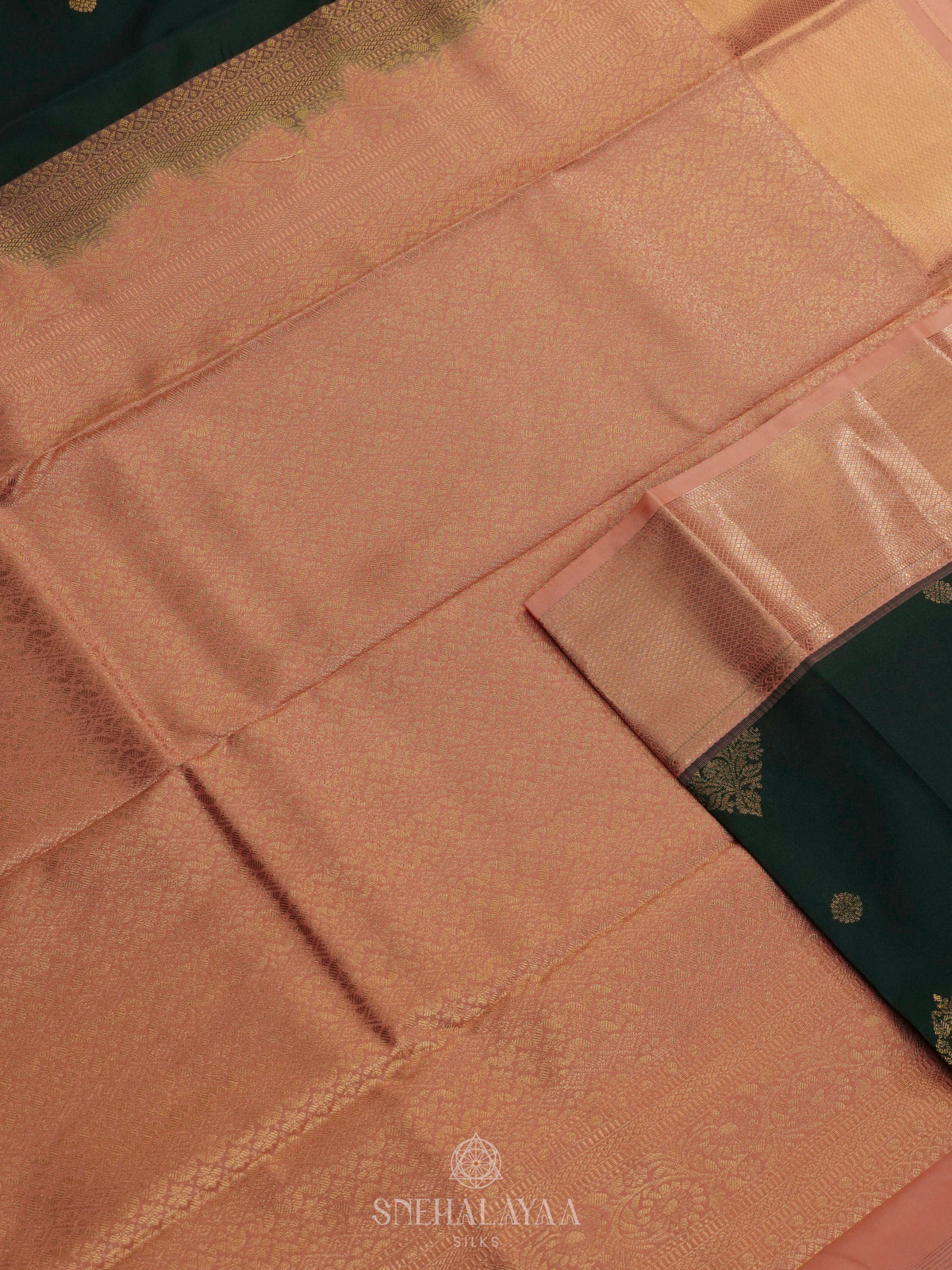 Forest Green Art Silk Saree