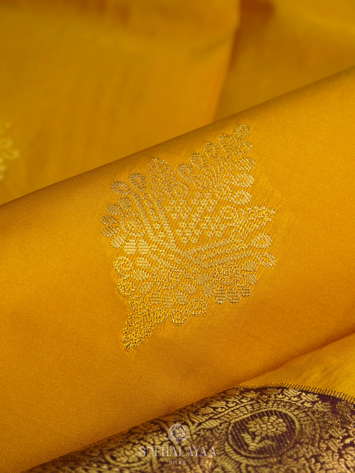 Mango Yellow Art Silk Saree