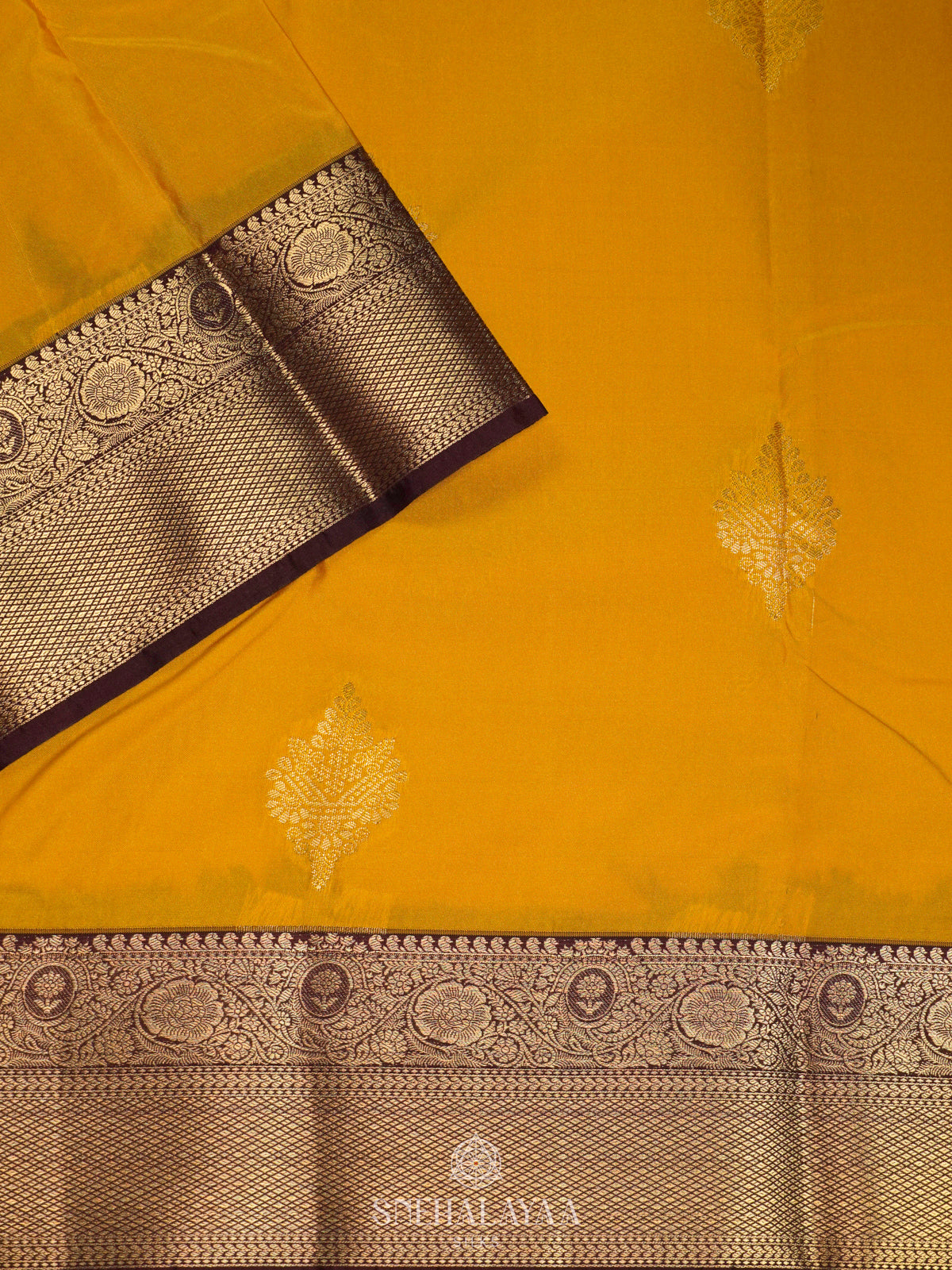 Mango Yellow Art Silk Saree