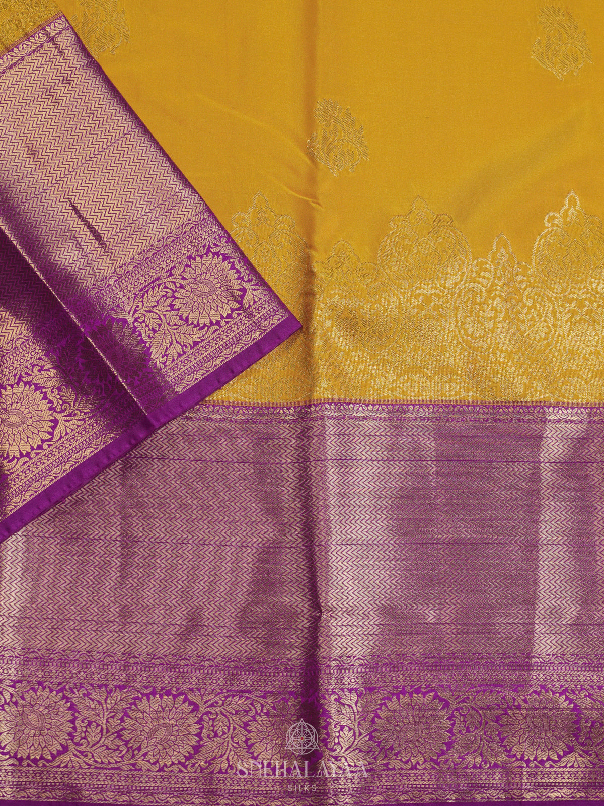 Mango Yellow Art Silk Saree