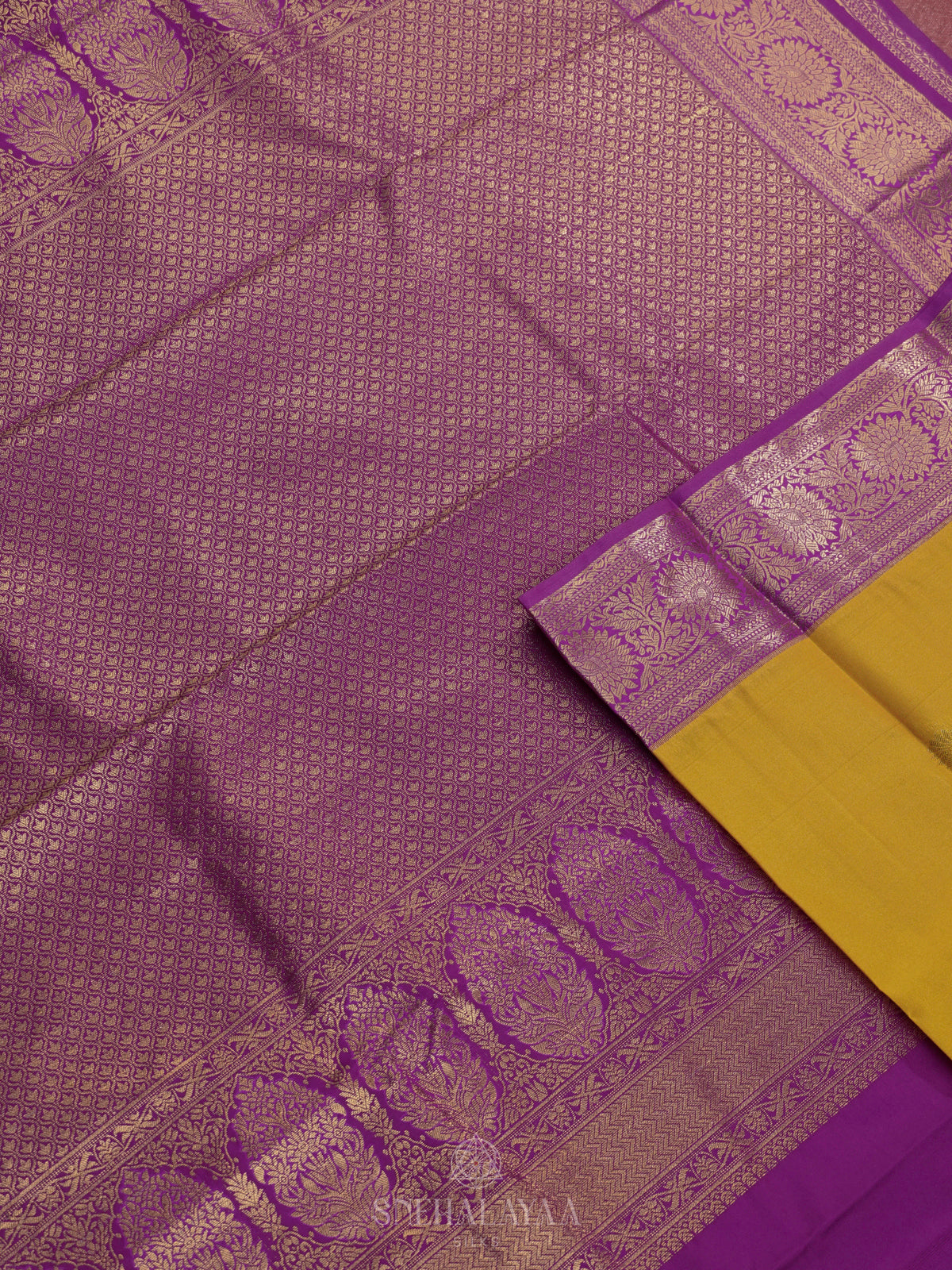 Mango Yellow Art Silk Saree
