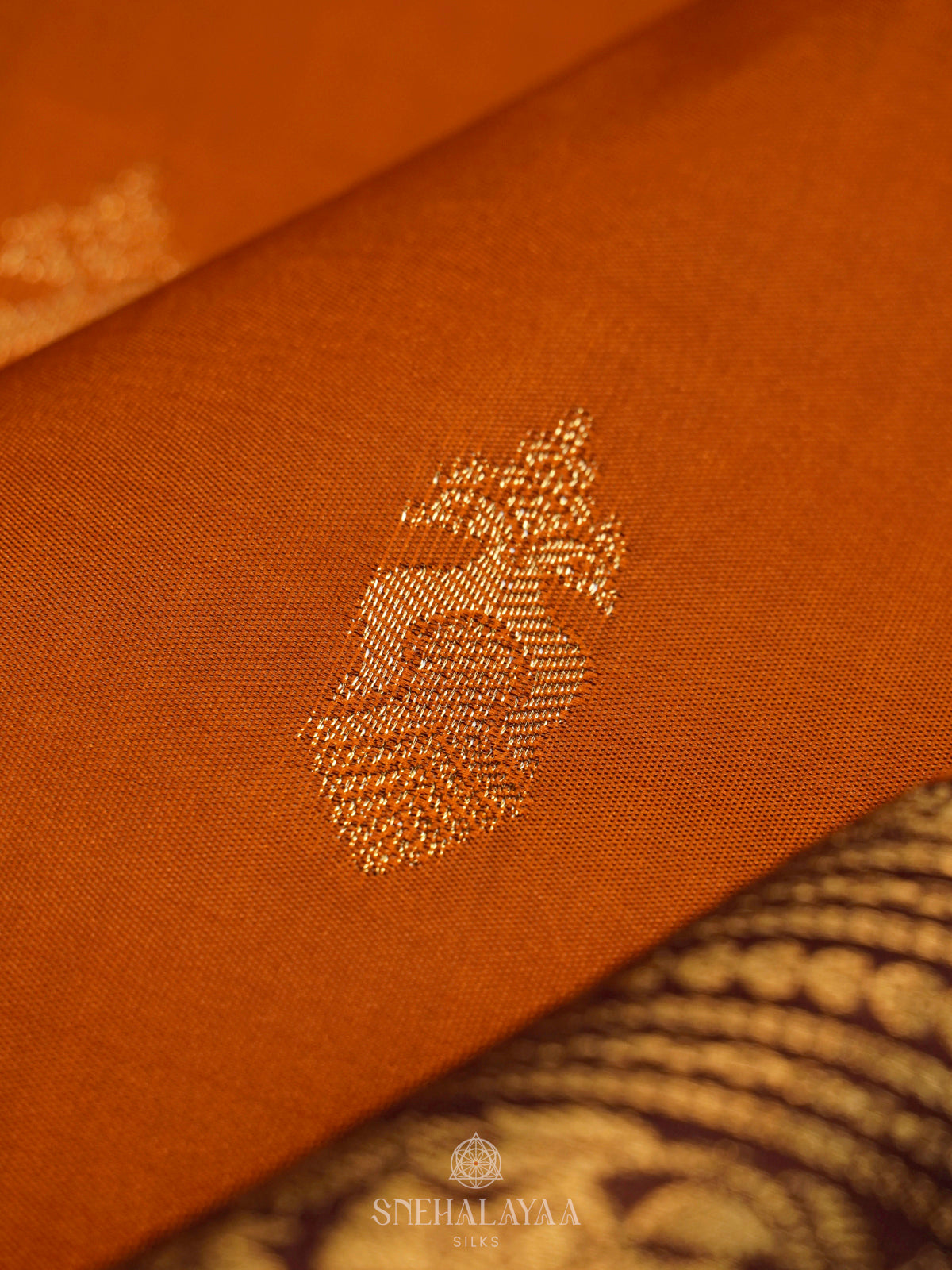 Orange Art Silk Saree