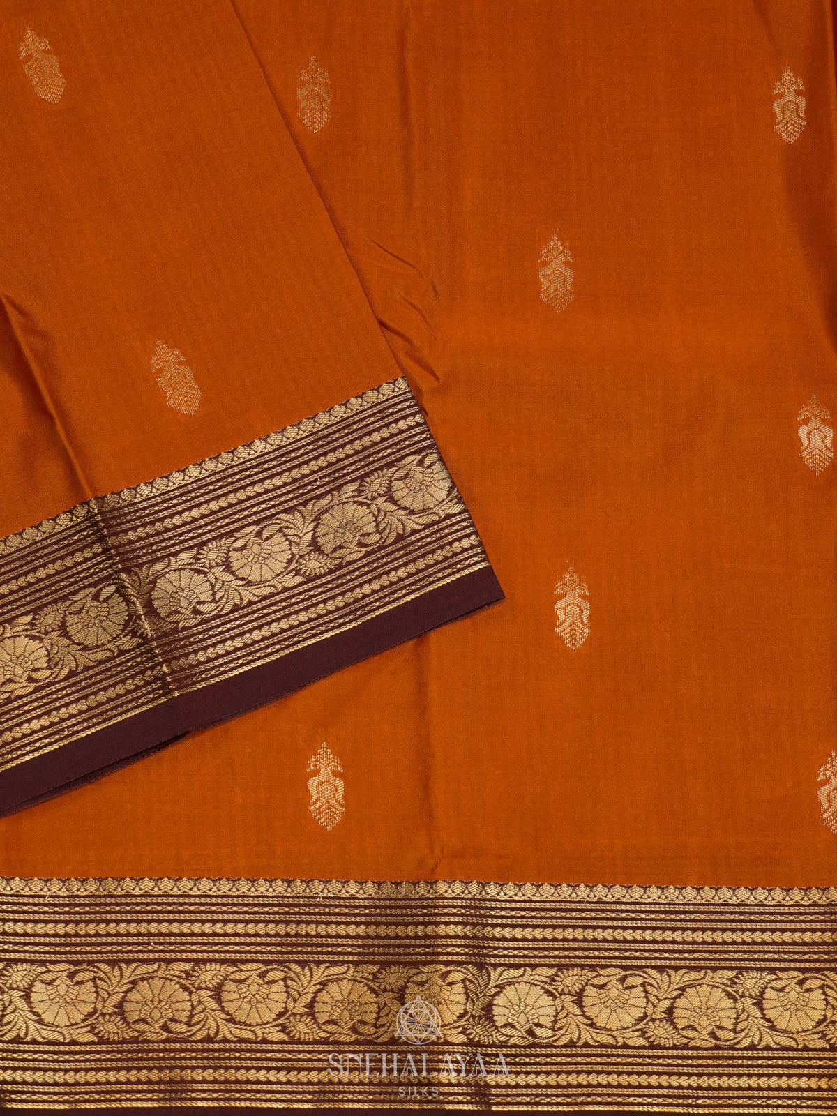 Orange Art Silk Saree