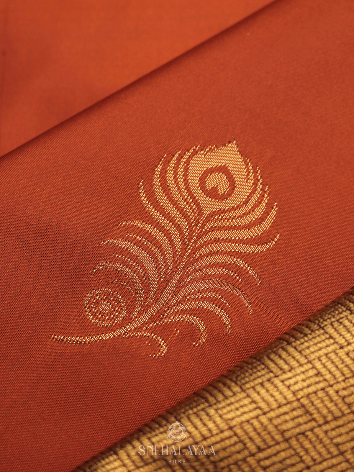 Burnt Orange Art Silk Saree