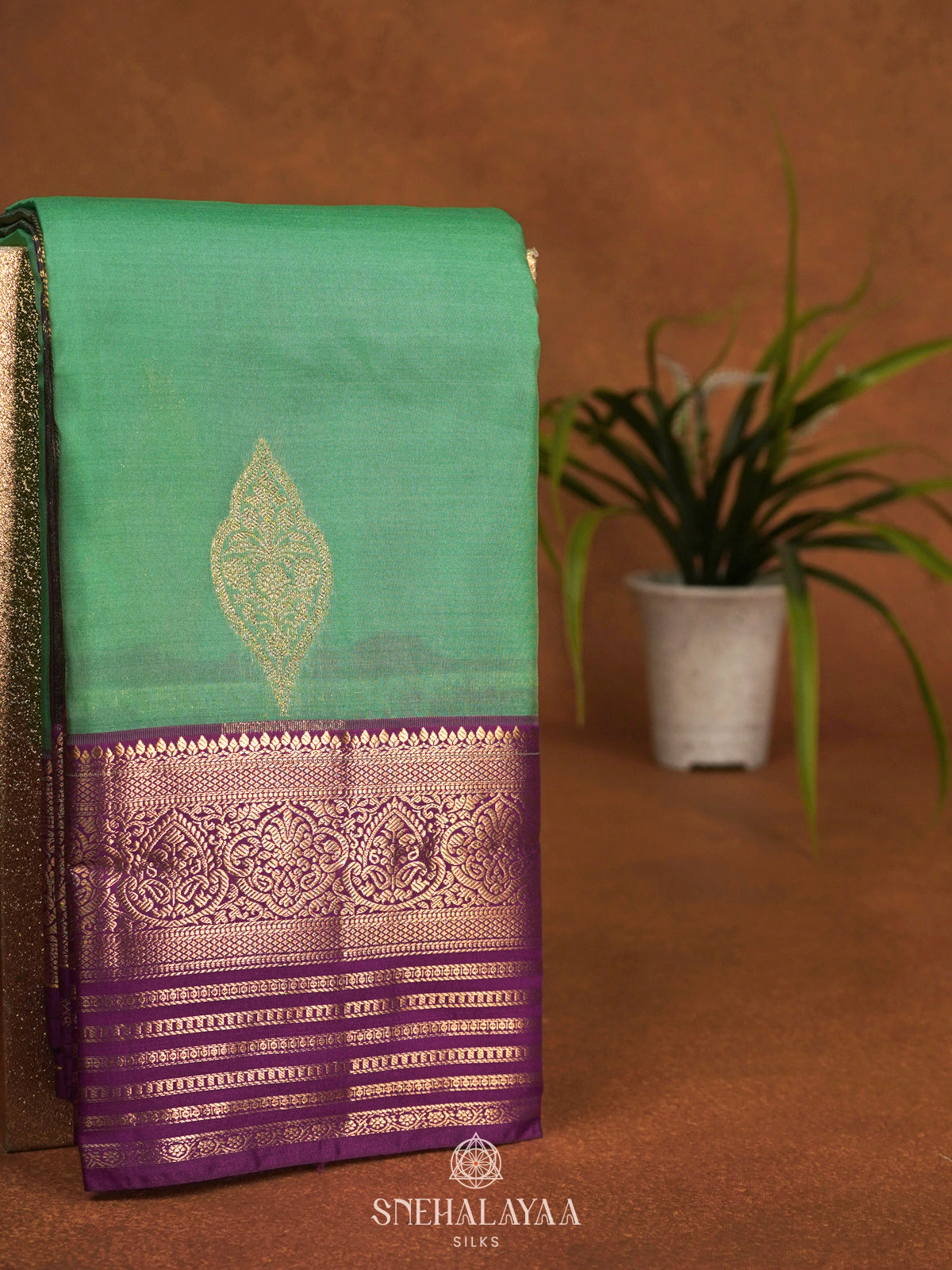 Teal Green Art Silk Saree