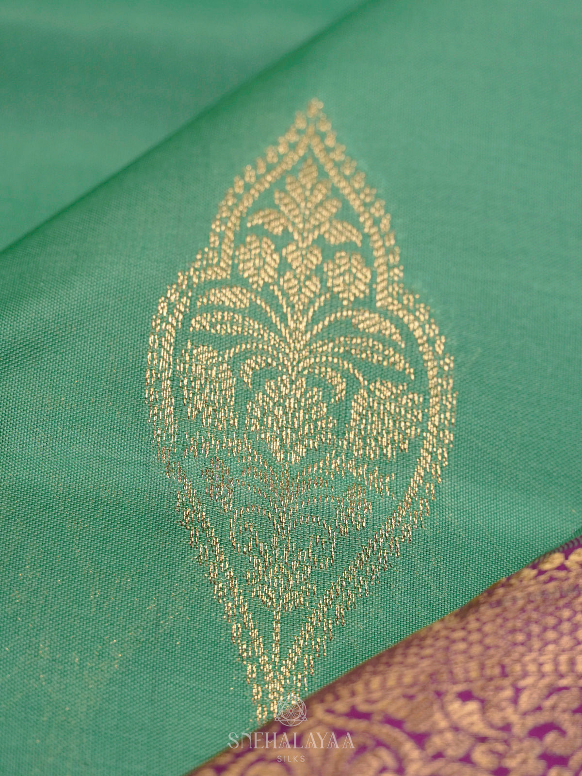 Teal Green Art Silk Saree