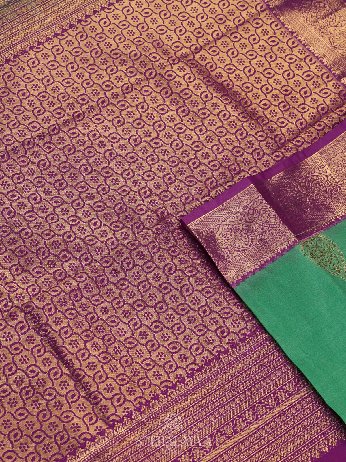 Teal Green Art Silk Saree