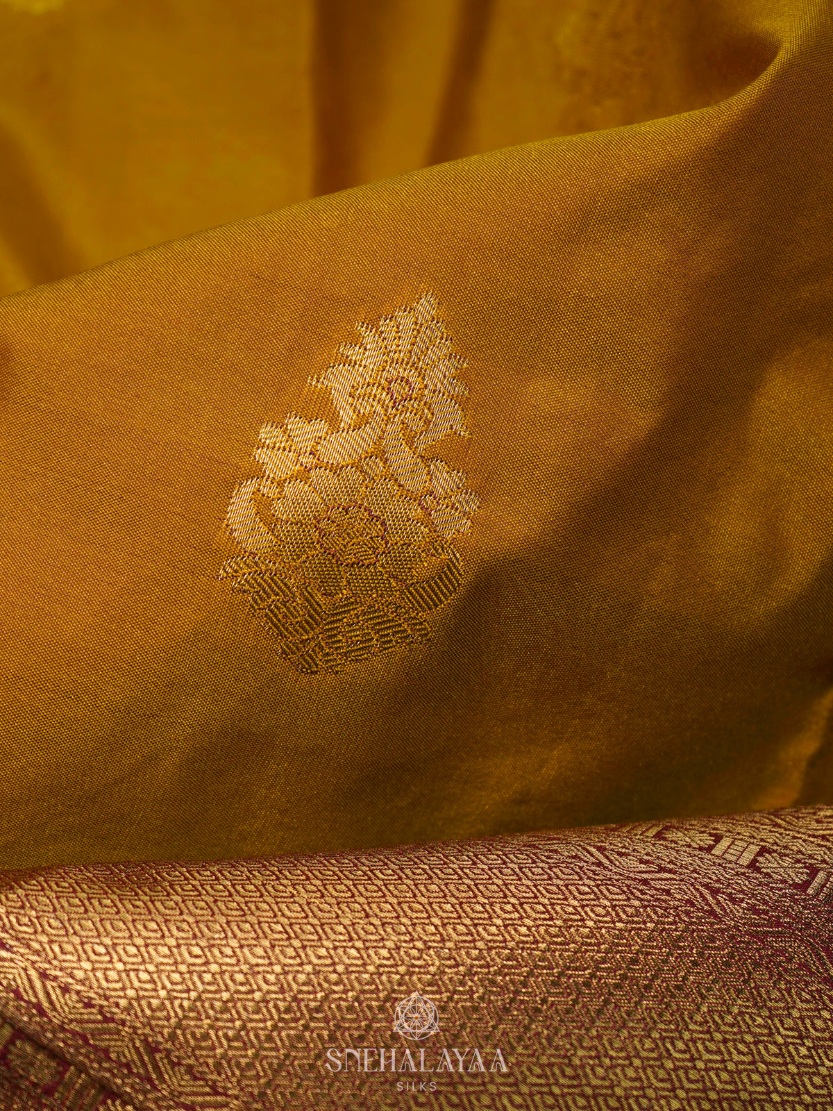 Mustard Art Silk Saree