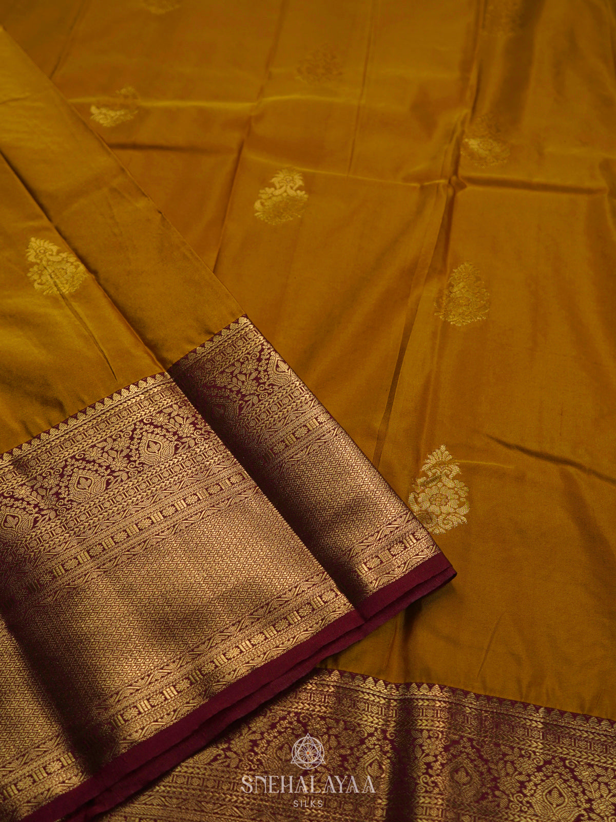Mustard Art Silk Saree