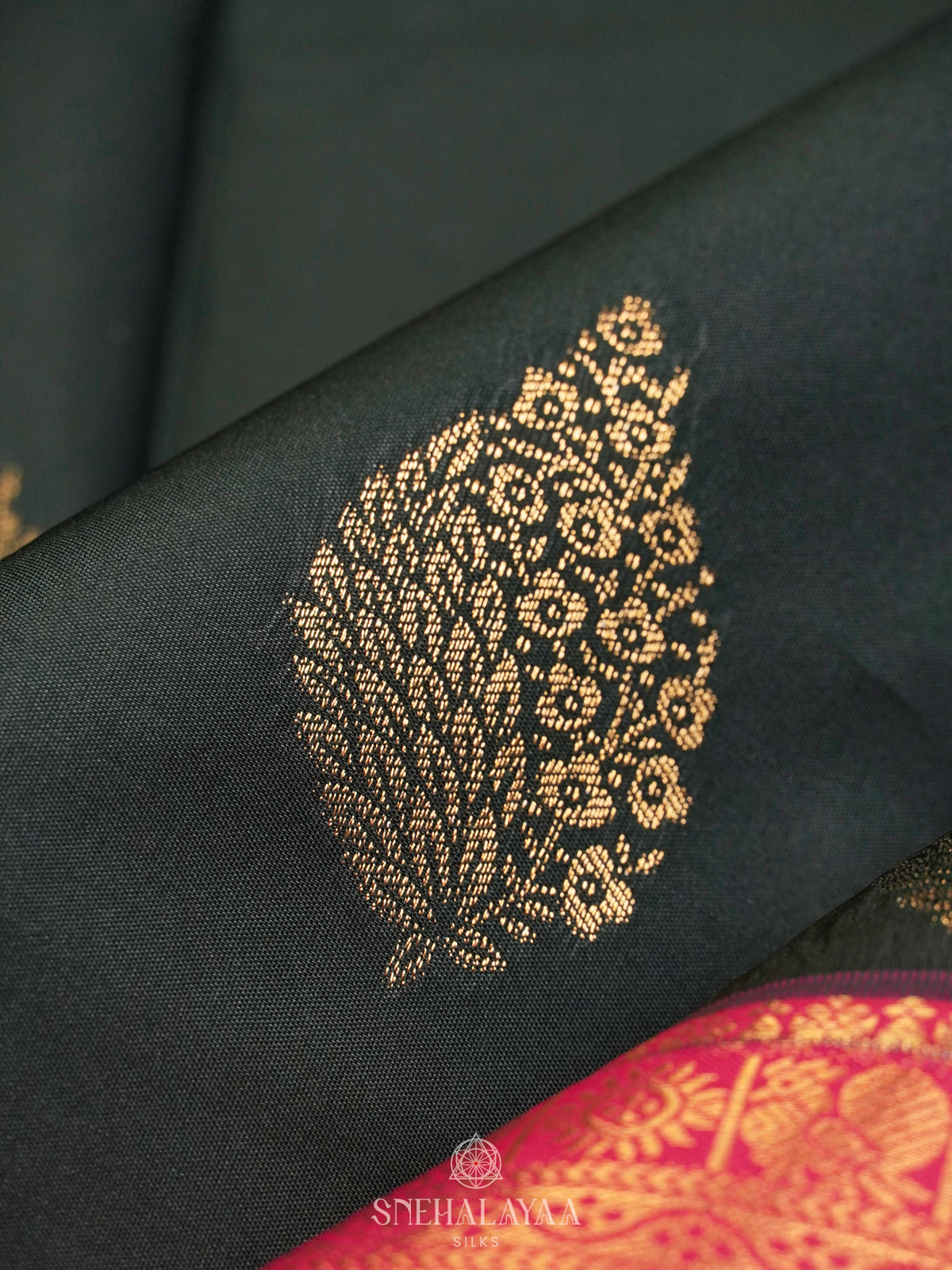 Forest Green Art Silk Saree