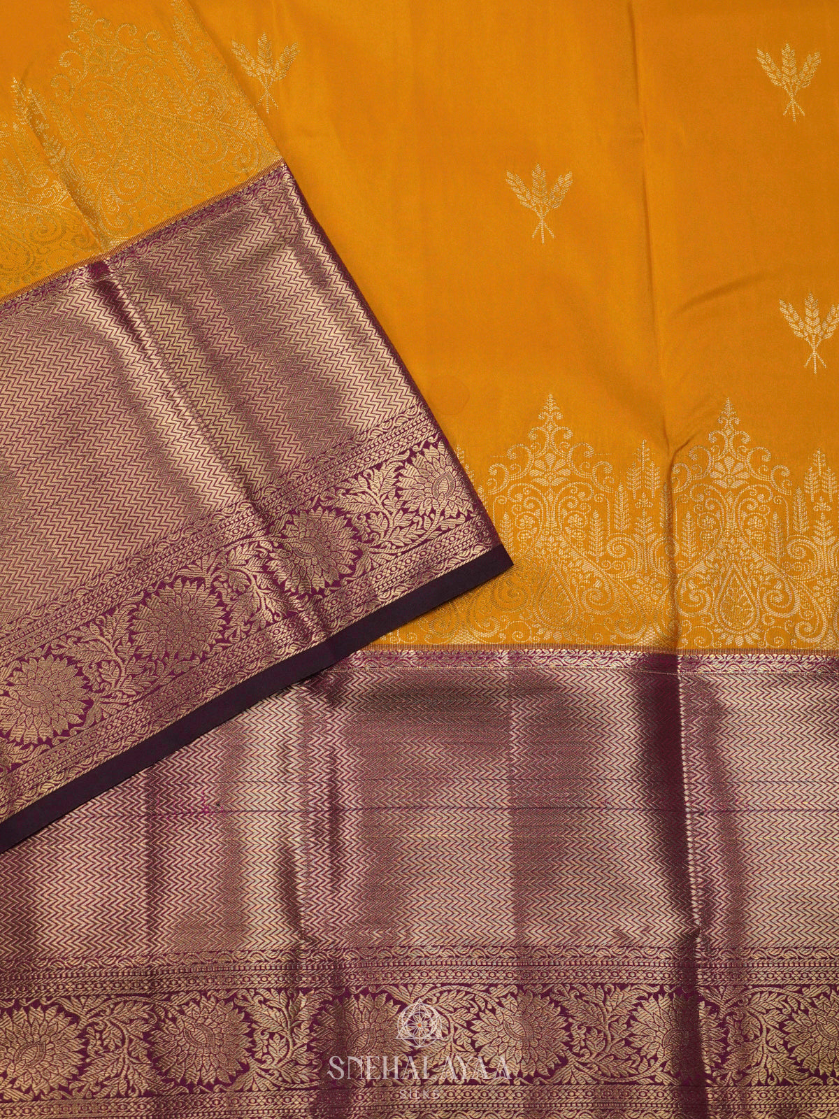 Mango Yellow Art Silk Saree