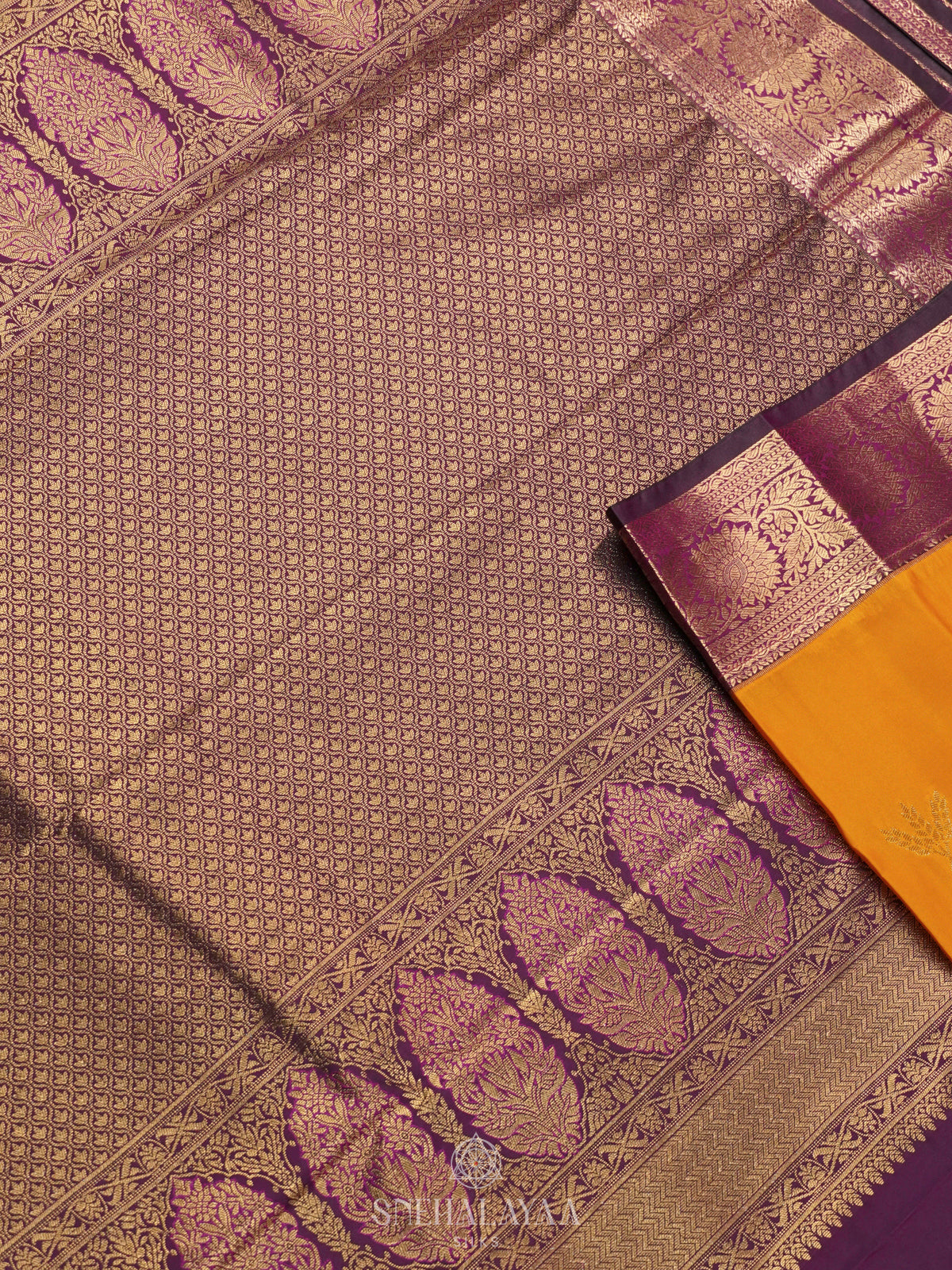 Mango Yellow Art Silk Saree
