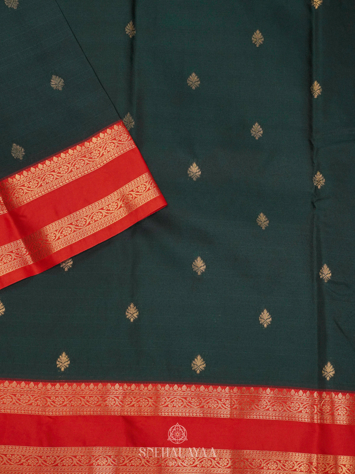 Forest Green Art Silk Saree