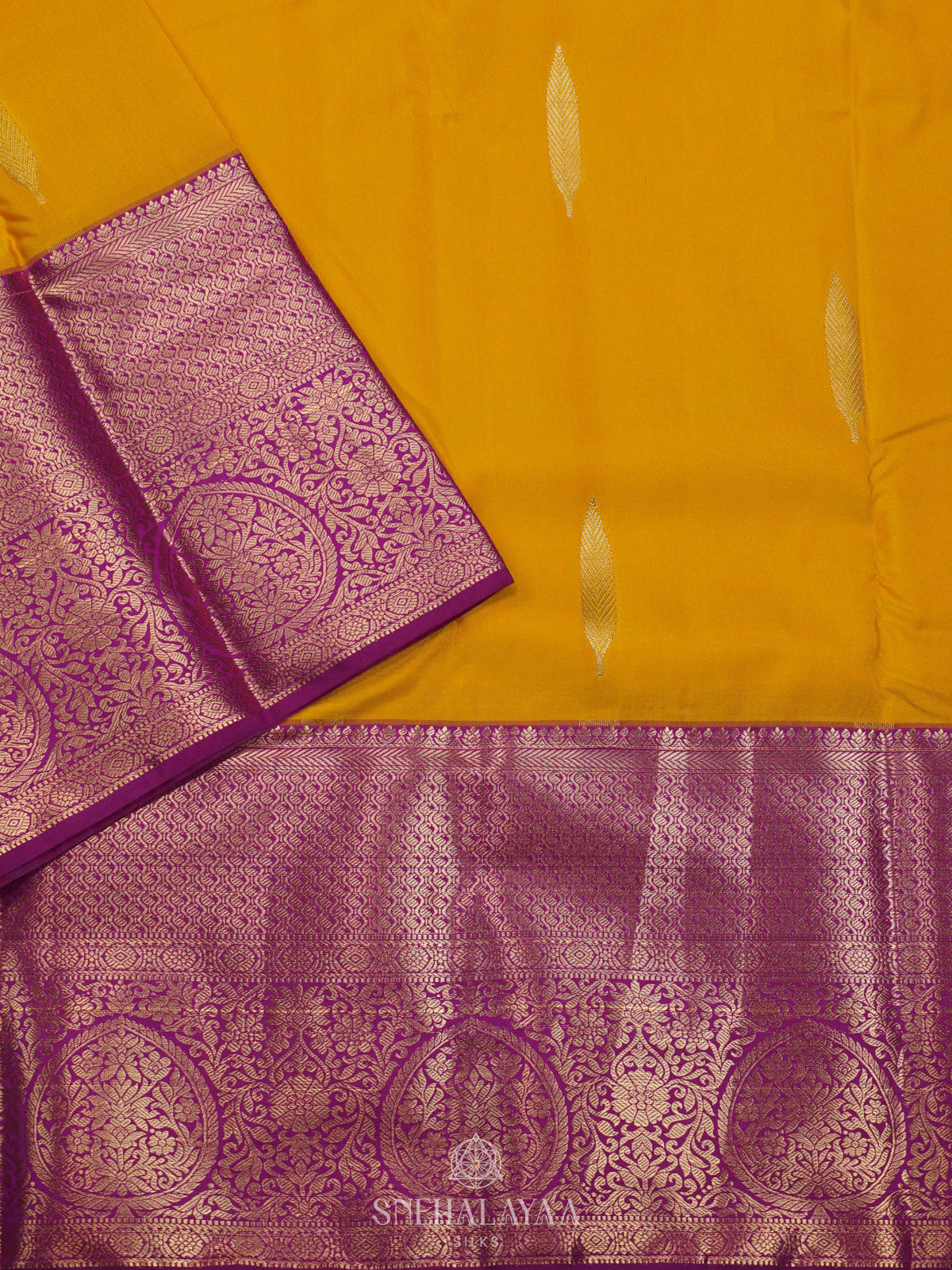 Mango Yellow Art Silk Saree