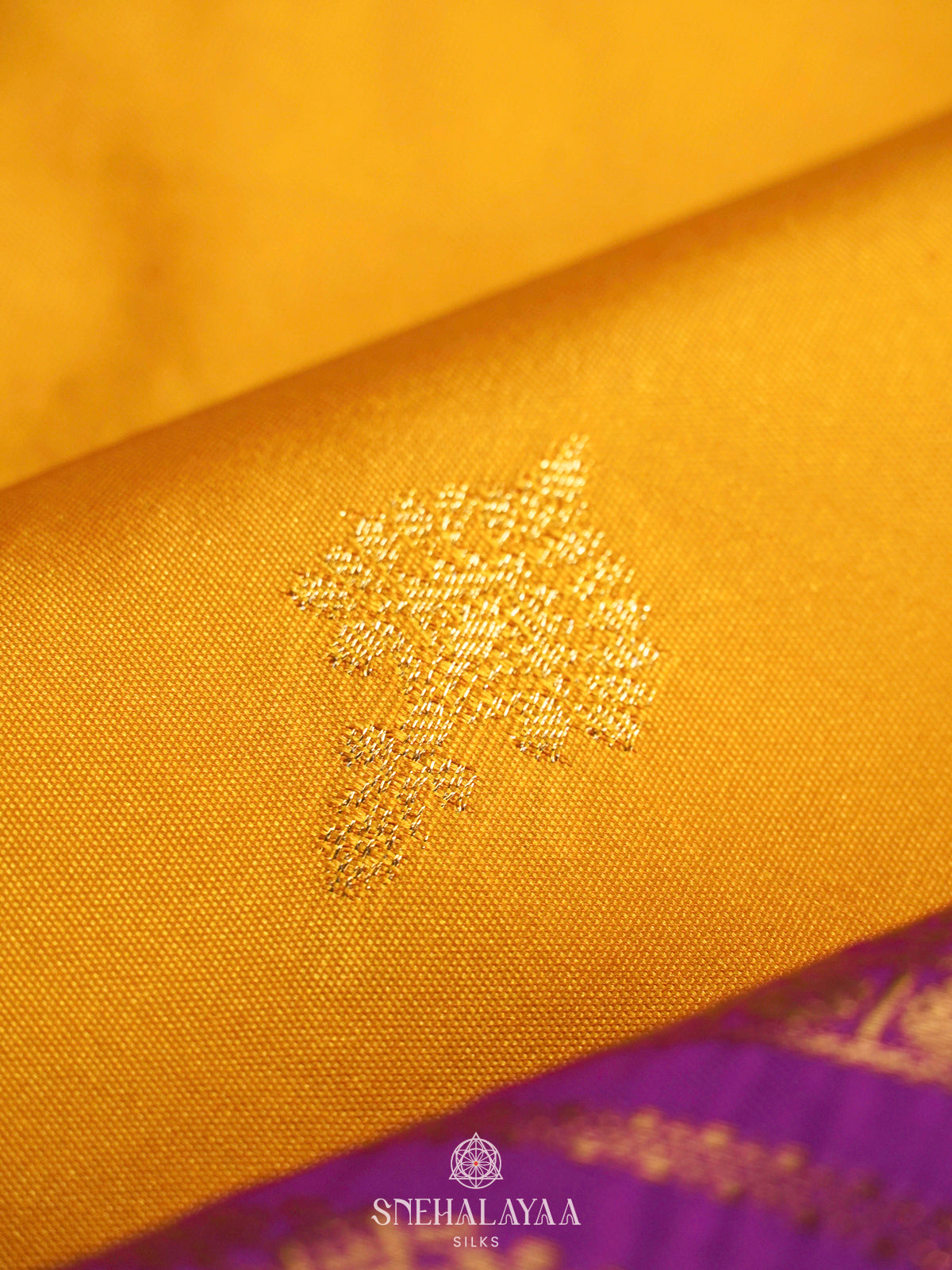Mango Yellow Art Silk Saree