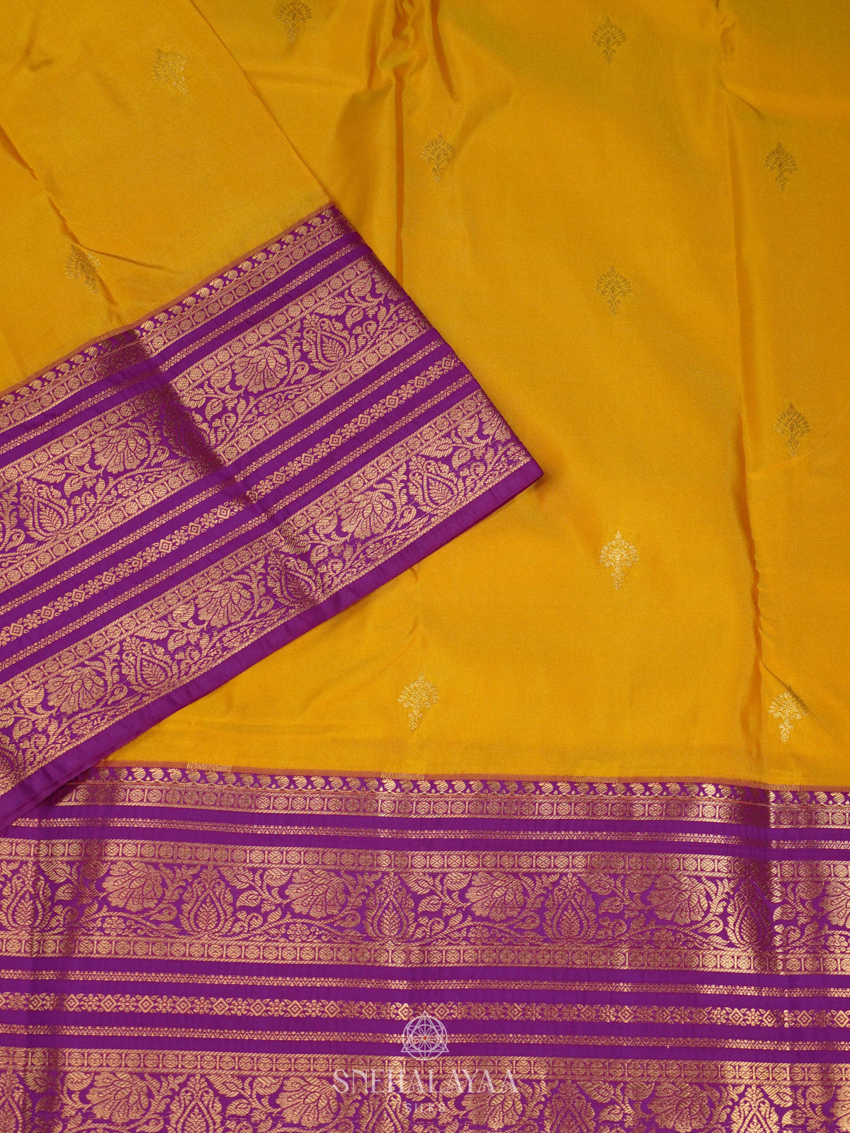 Mango Yellow Art Silk Saree