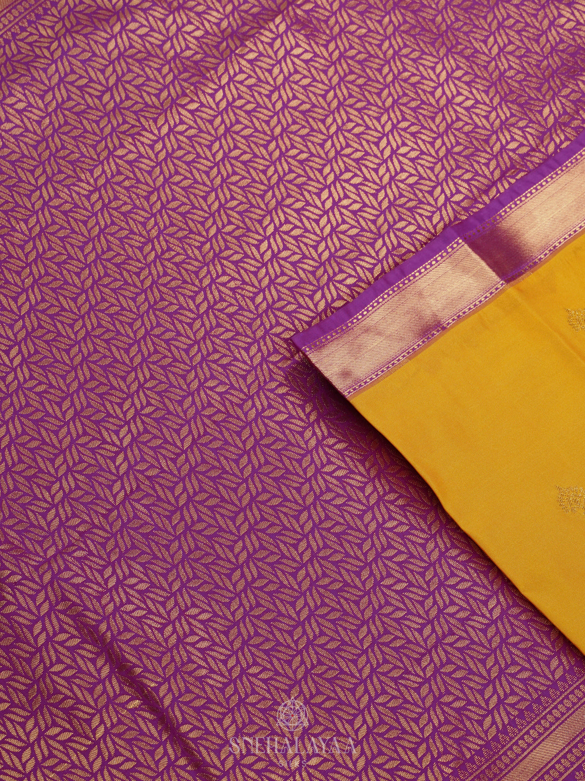 Mango Yellow Art Silk Saree
