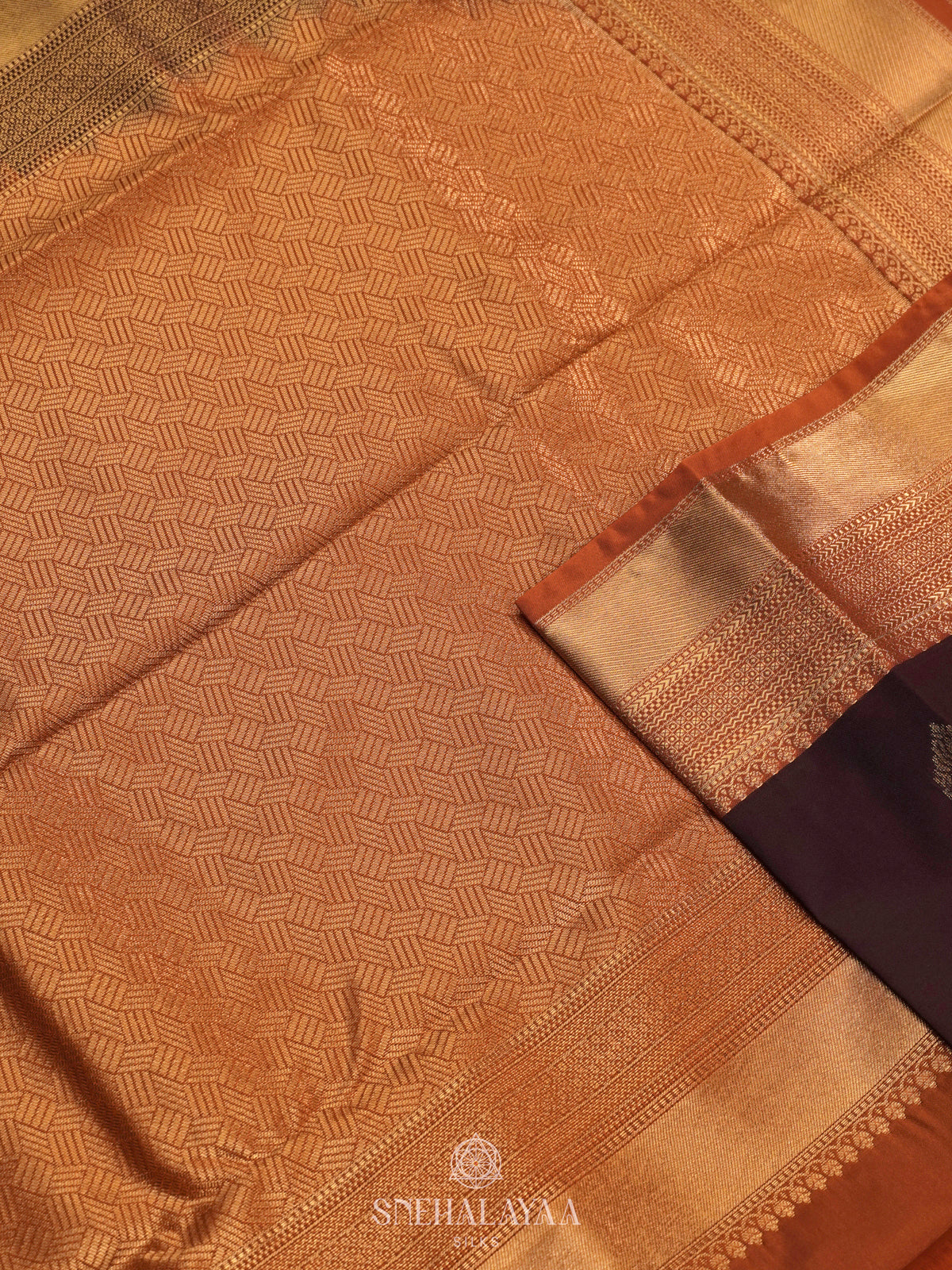 Brown Art Silk Saree