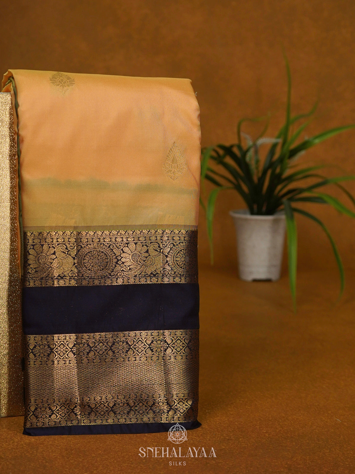 Cream Art Silk Saree