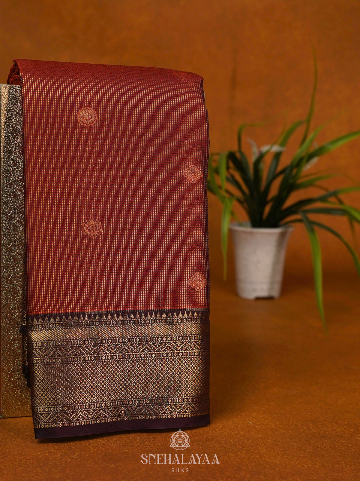 Brown Art Silk Saree
