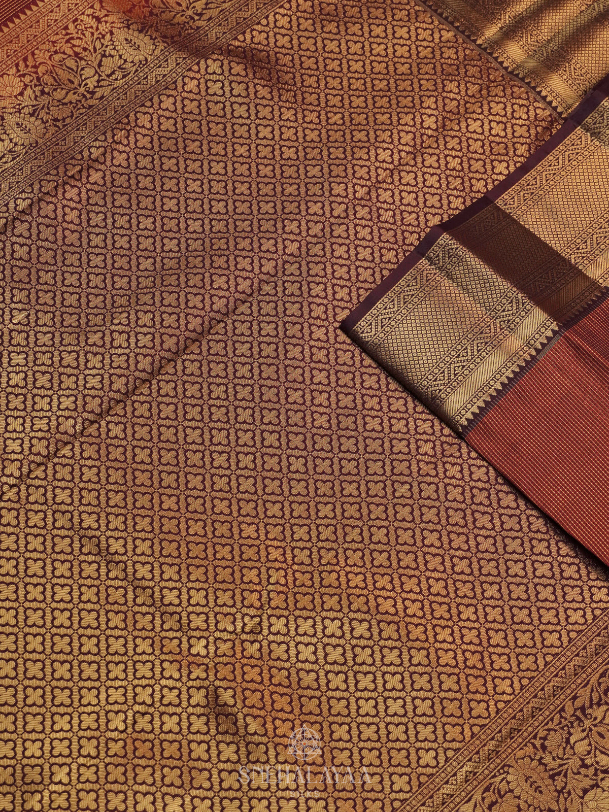 Brown Art Silk Saree