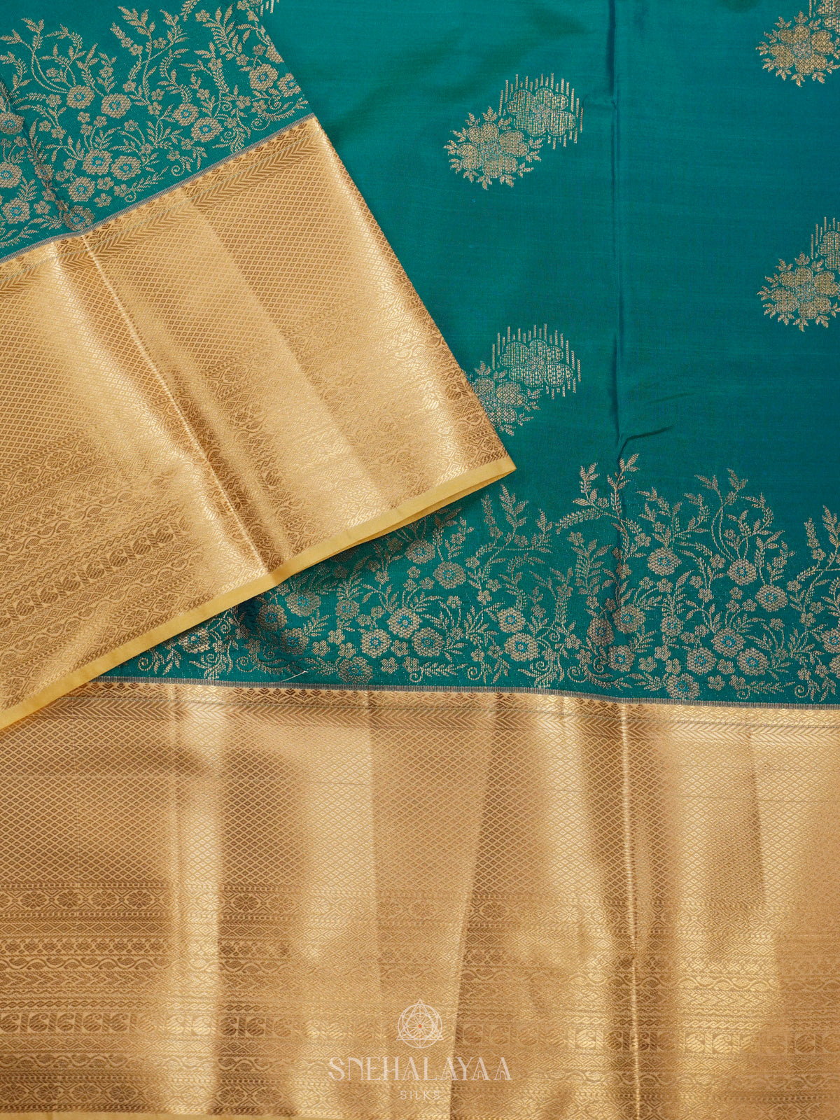 Teal Green Art Silk Saree