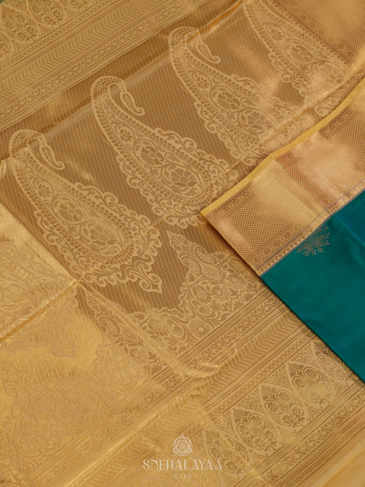 Teal Green Art Silk Saree