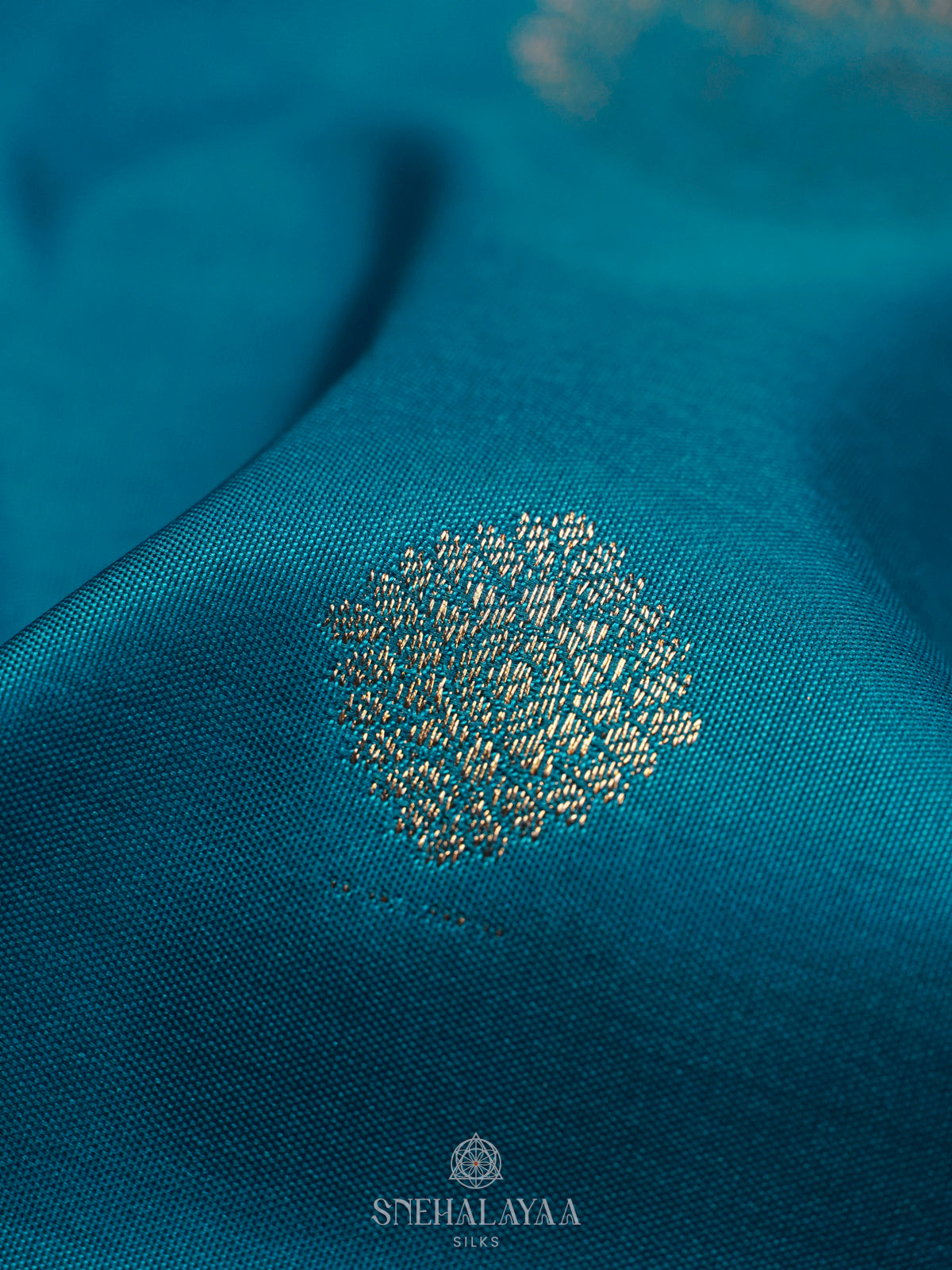 Peacock Blue Art Silk Saree