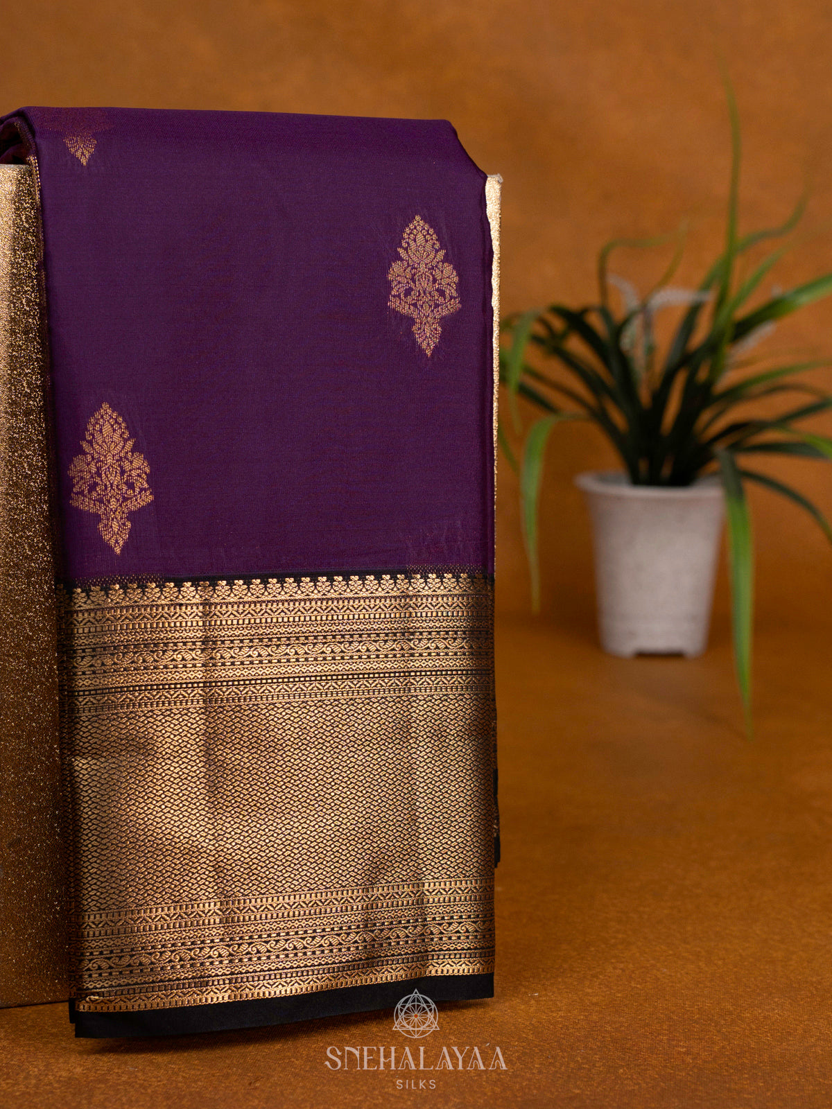 Purple Art Silk Saree