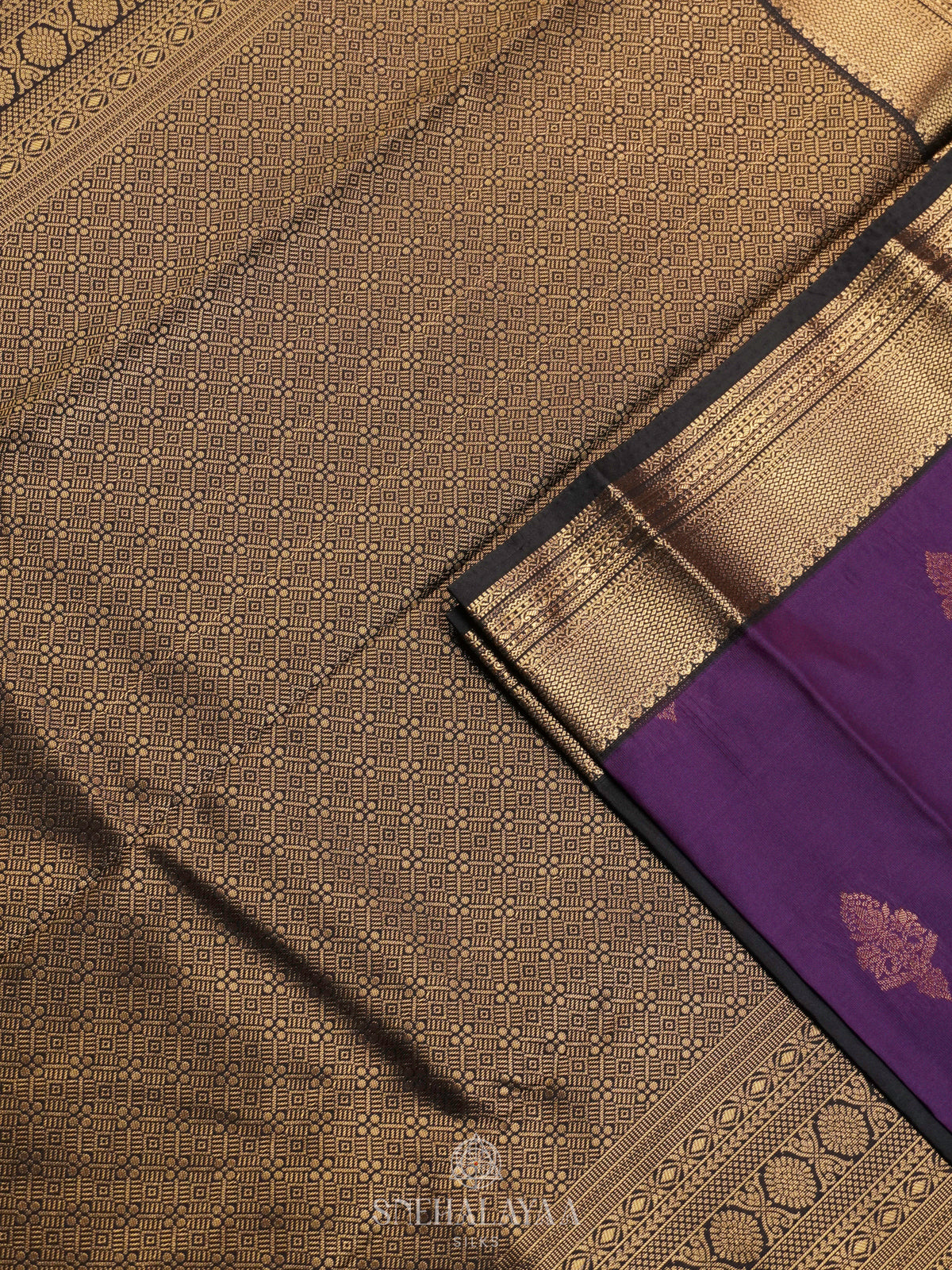 Purple Art Silk Saree
