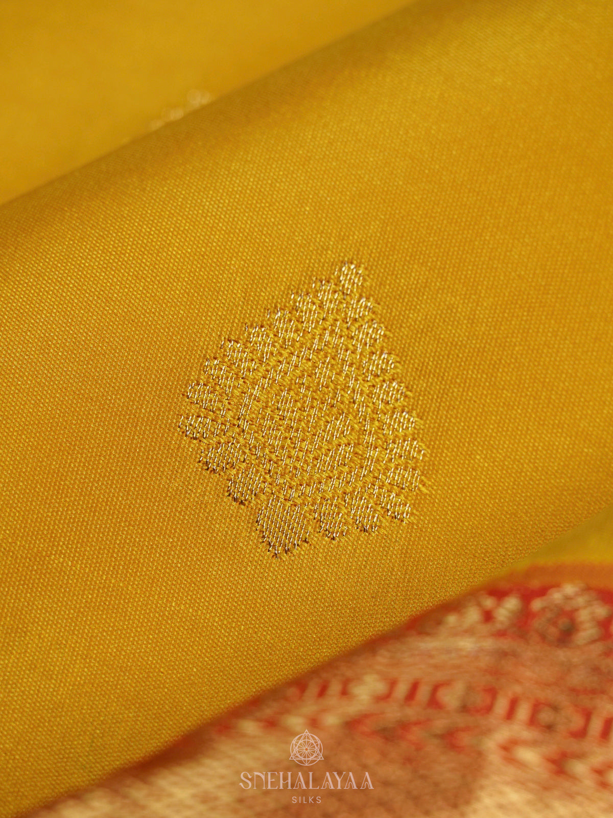 Mango Yellow Art Silk Saree