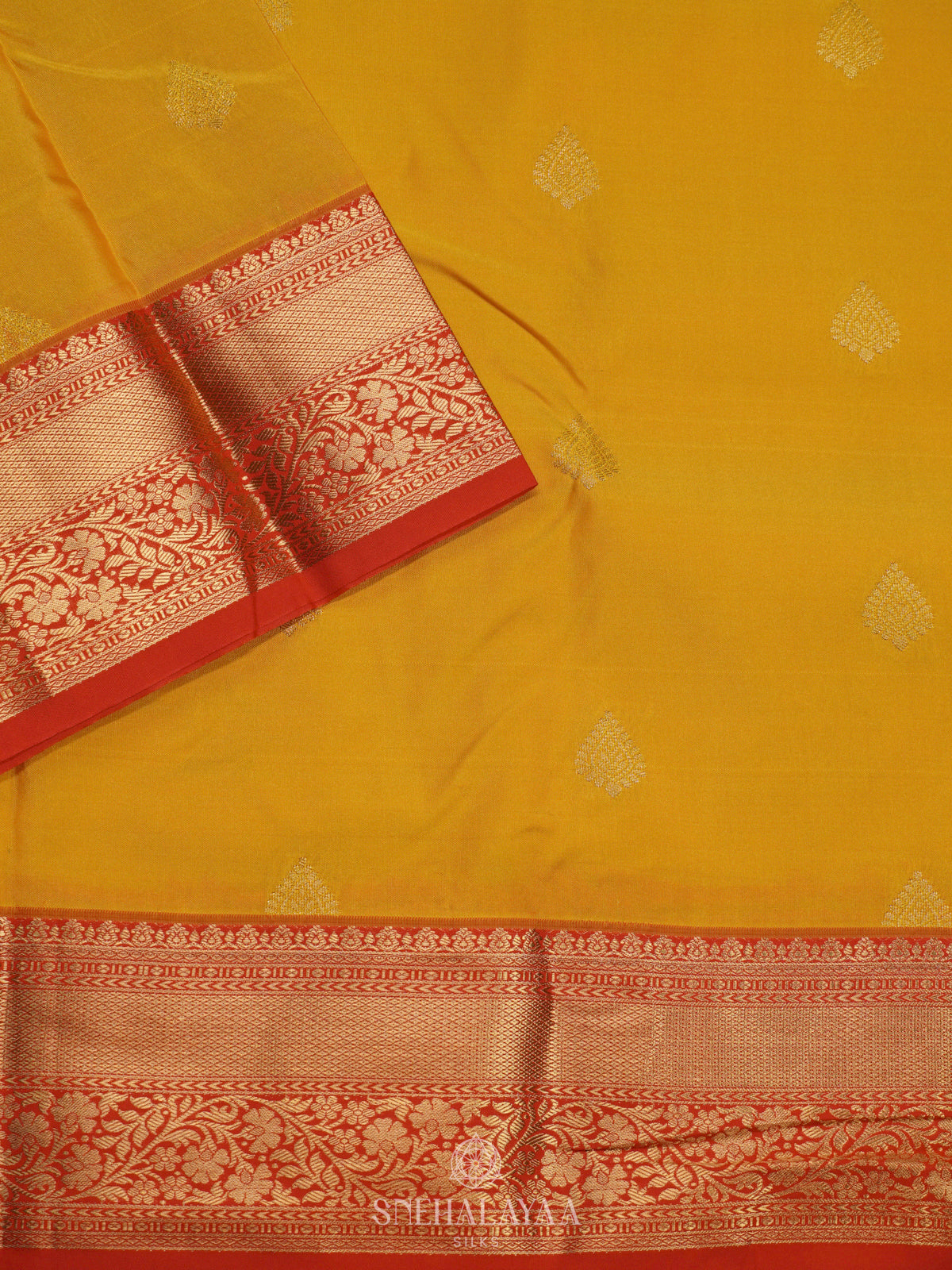 Mango Yellow Art Silk Saree