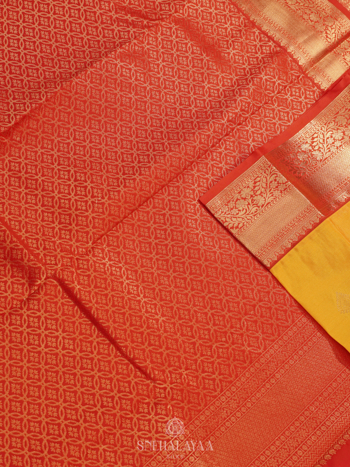 Mango Yellow Art Silk Saree
