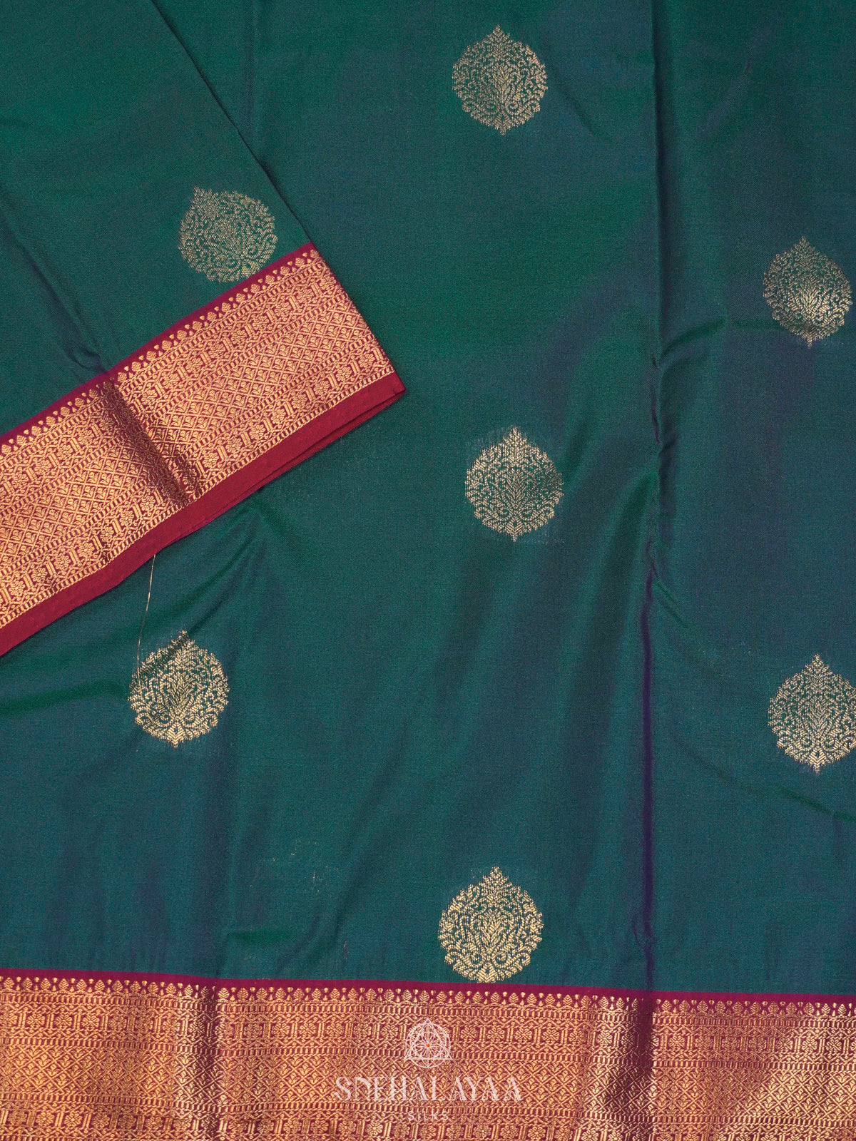 Peacock Blue Art Silk Saree