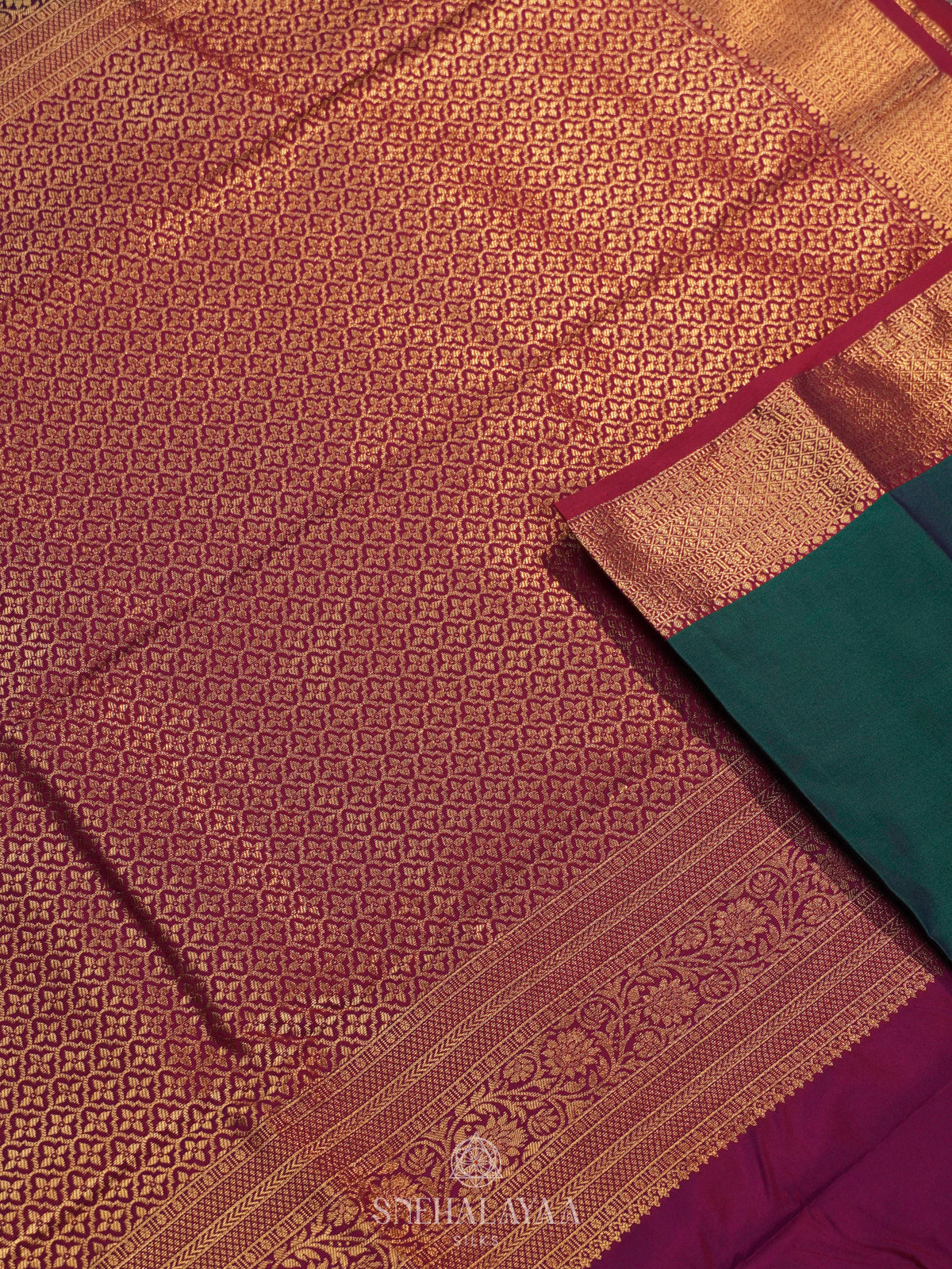 Peacock Blue Art Silk Saree
