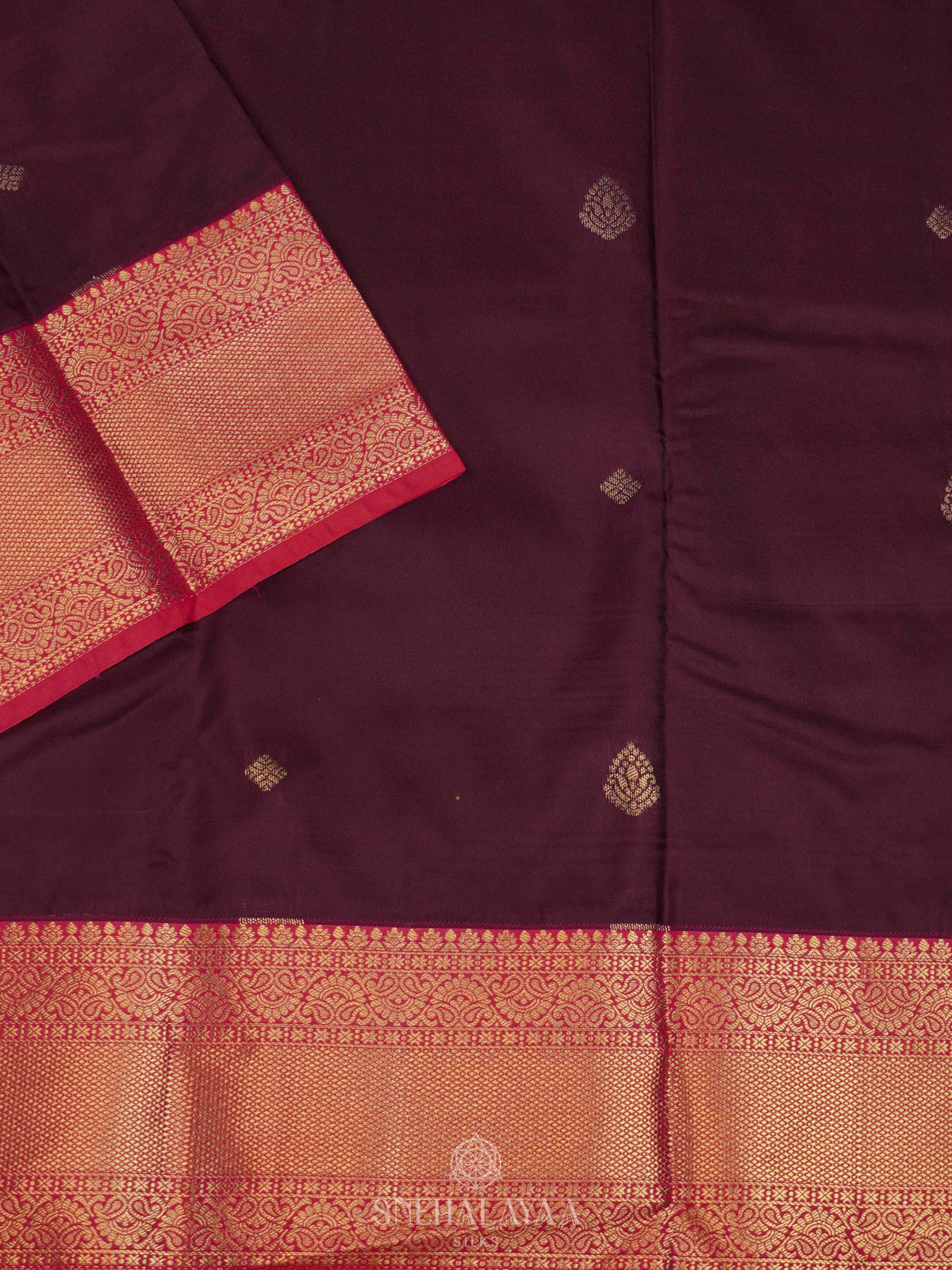 Burgundy Art Silk Saree