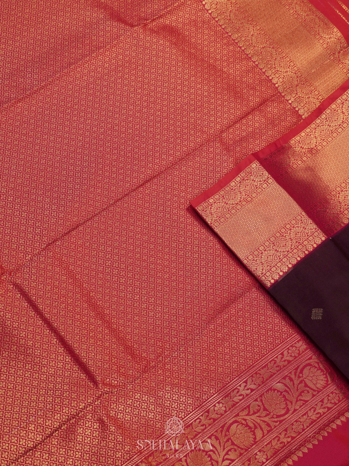Burgundy Art Silk Saree