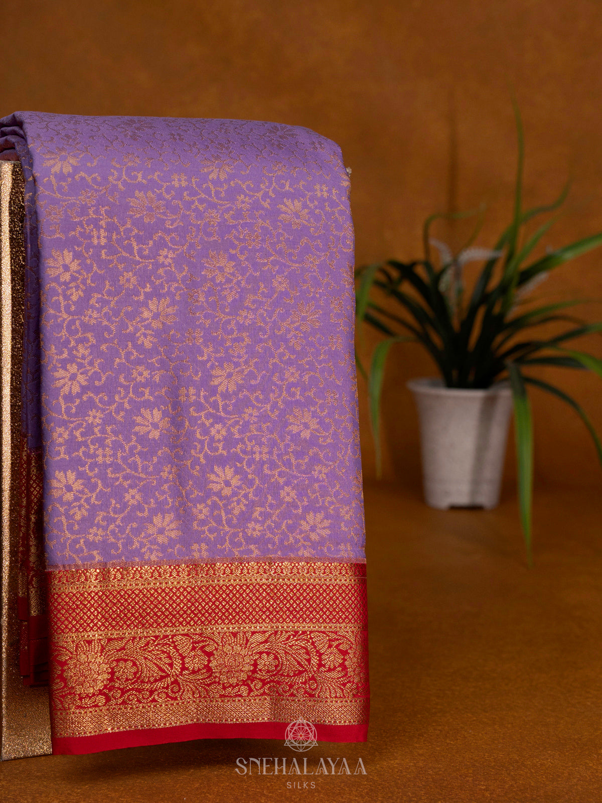 Lilac Art Silk Saree