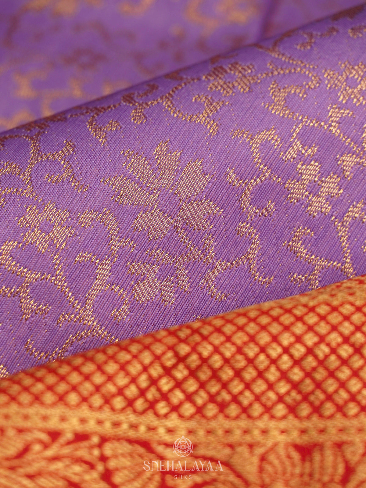 Lilac Art Silk Saree