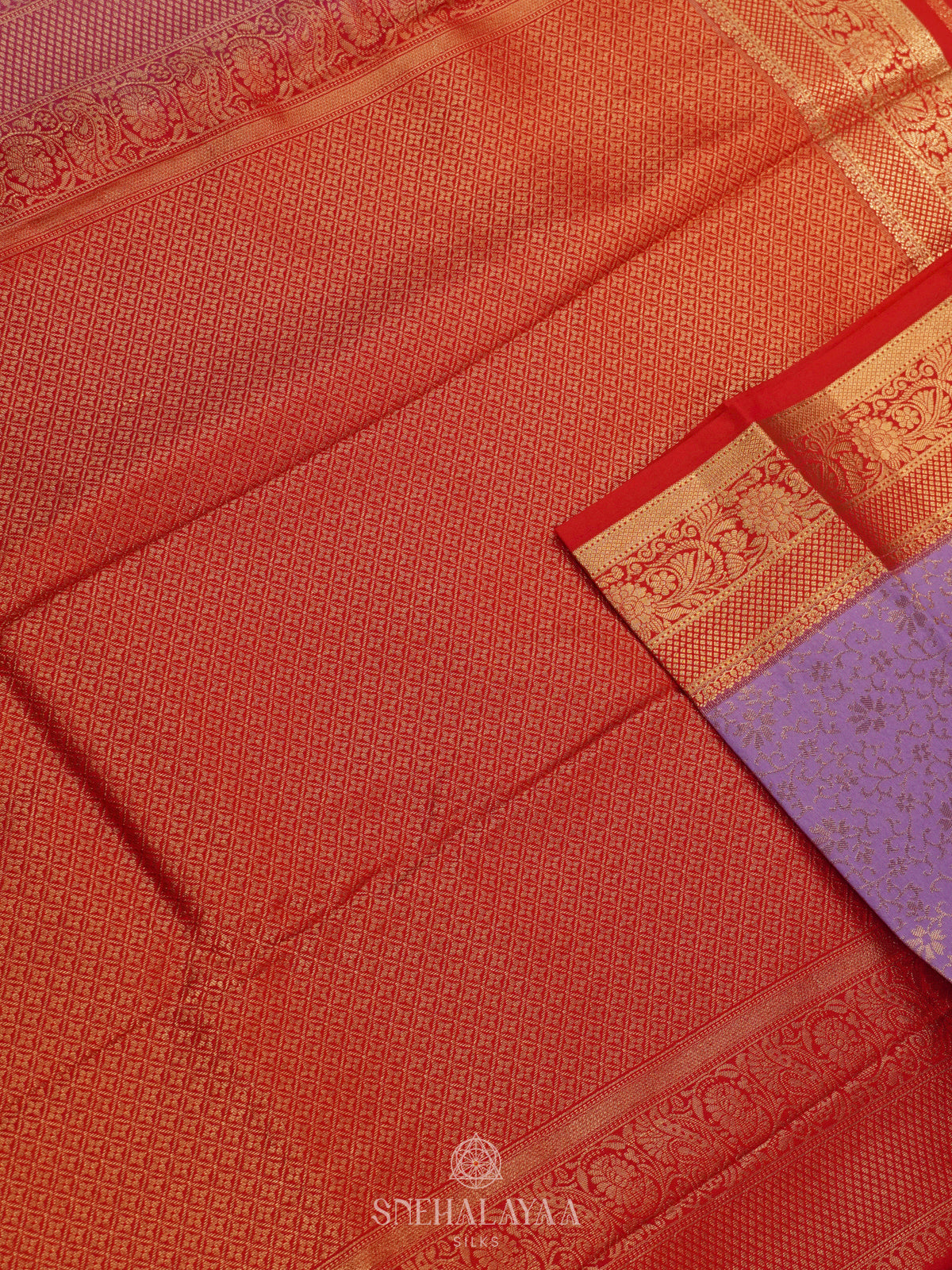 Lilac Art Silk Saree