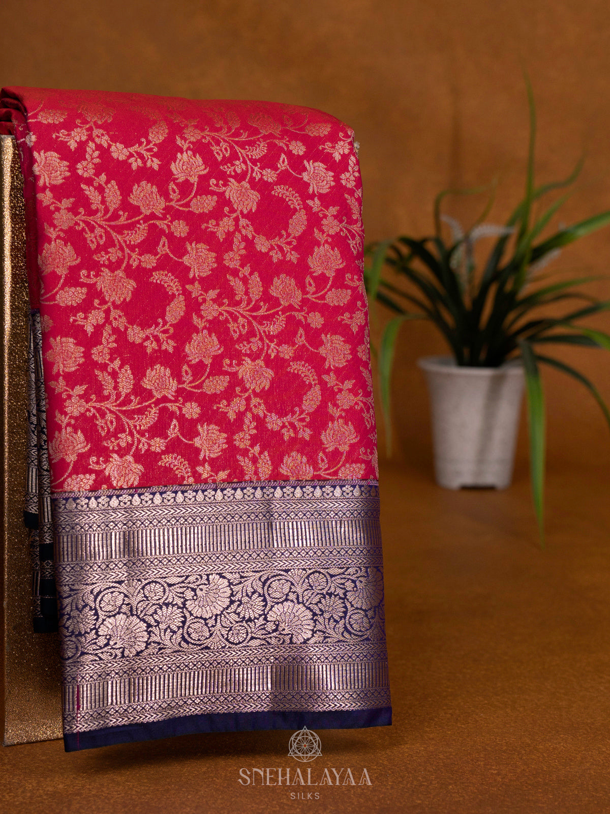 Pink Art Silk Saree