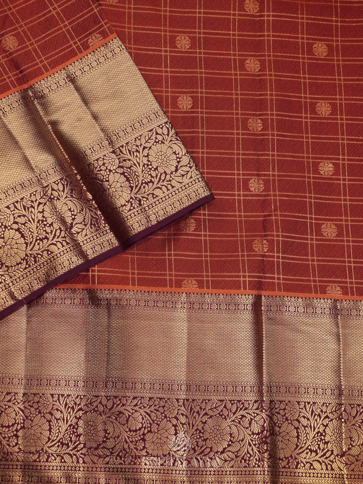 Brown Art Silk Saree