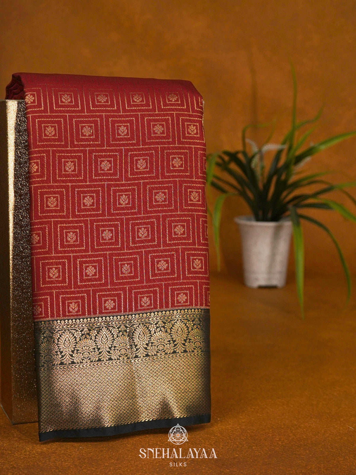 Maroon Art Silk Saree