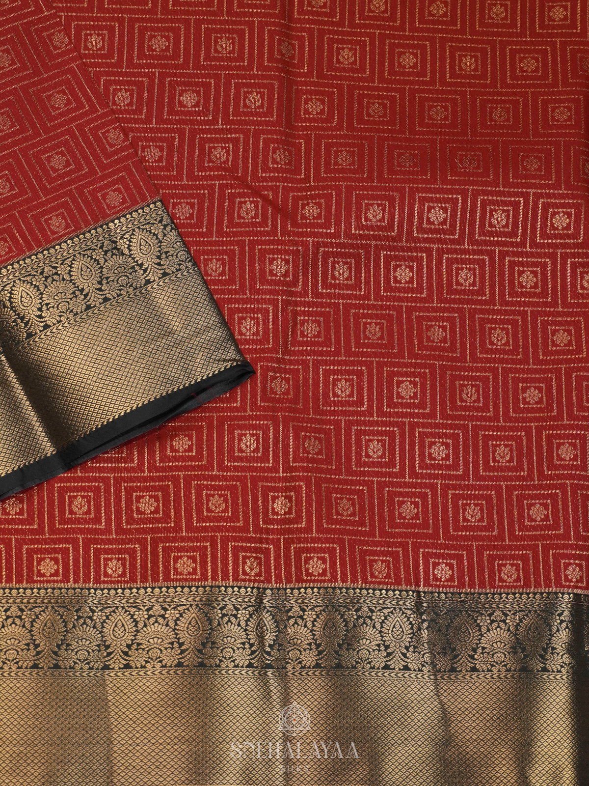 Maroon Art Silk Saree