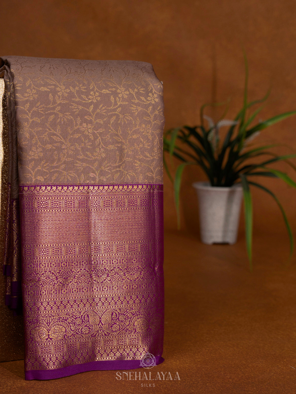 Beige Art Silk Saree