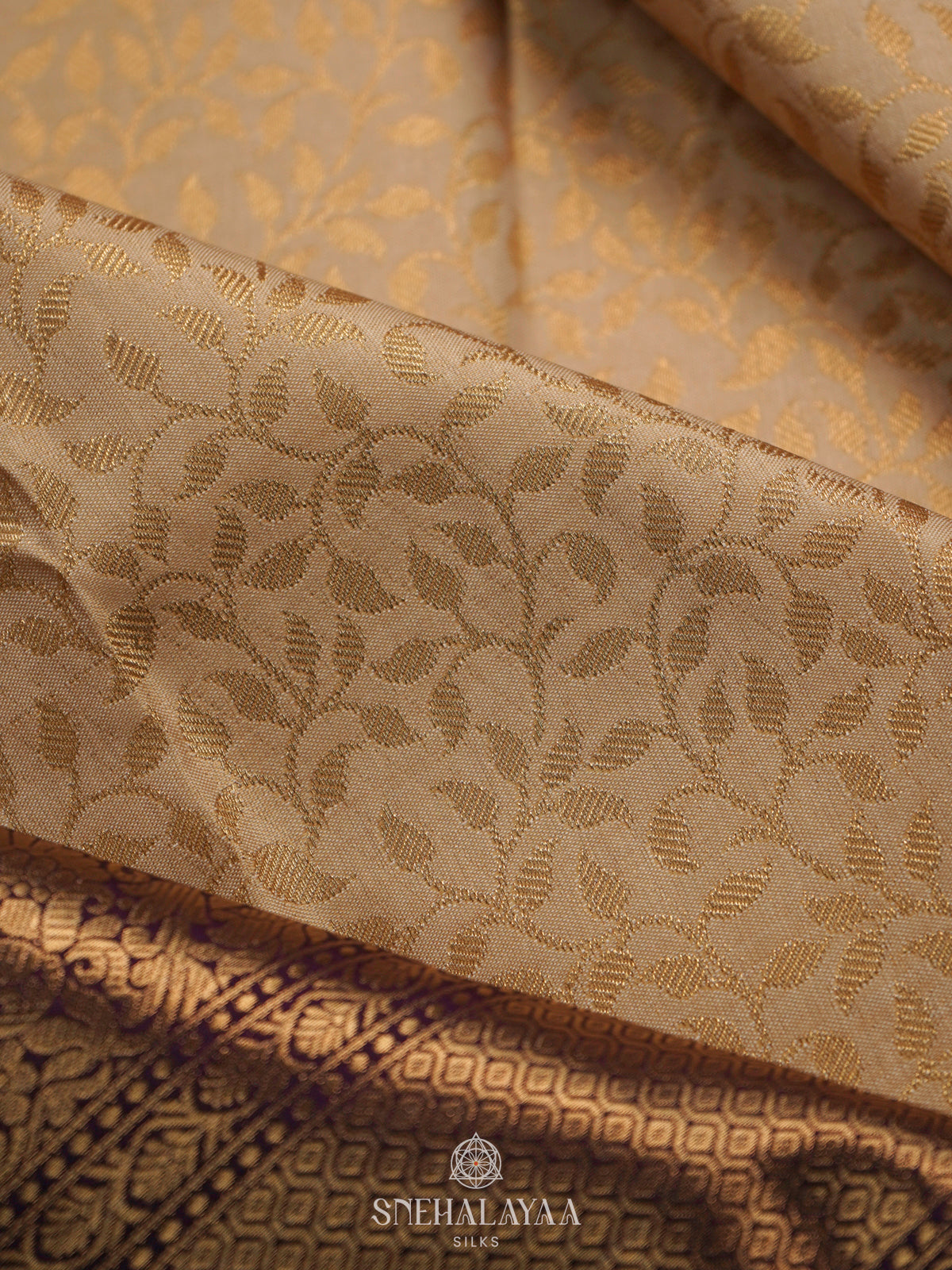 Cream Art Silk Saree