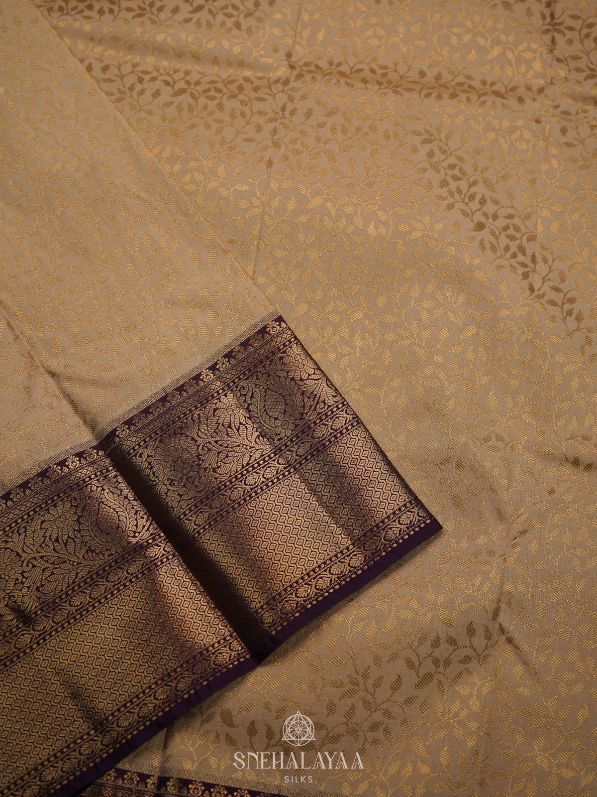 Cream Art Silk Saree