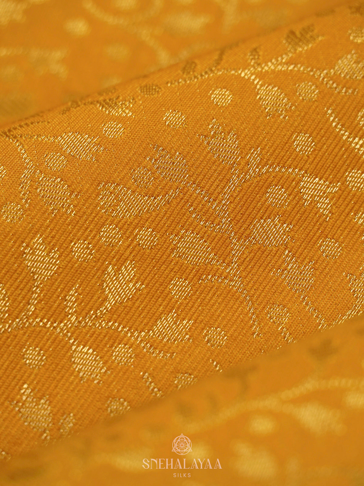 Mango Yellow Art Silk Saree