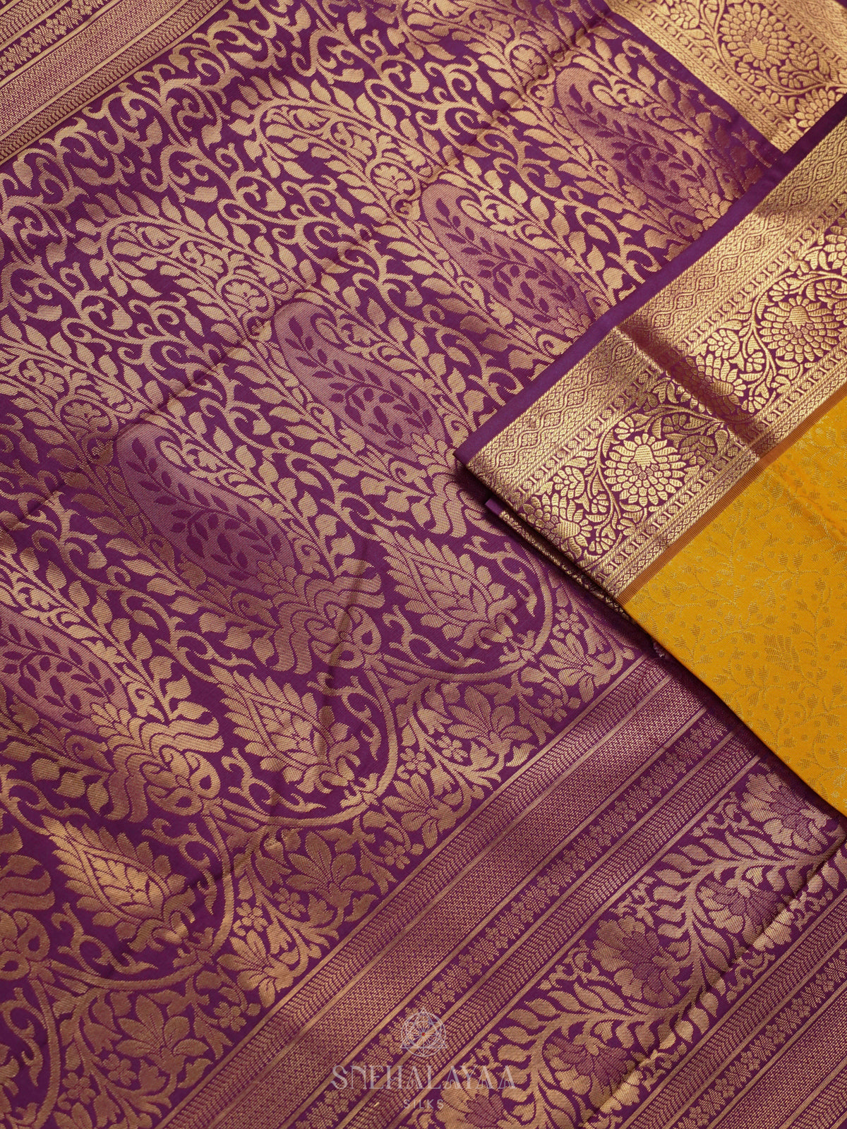 Mango Yellow Art Silk Saree